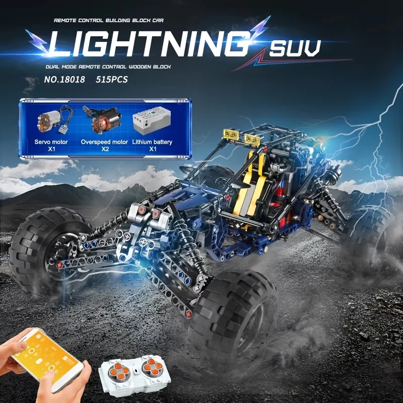 515pcs/set Technical Climbing Car Remote Control Car Model Bricks Toys, Educational Toys, Kids Toys Boy And Girl DIY Toys, Holiday Gift, 18018