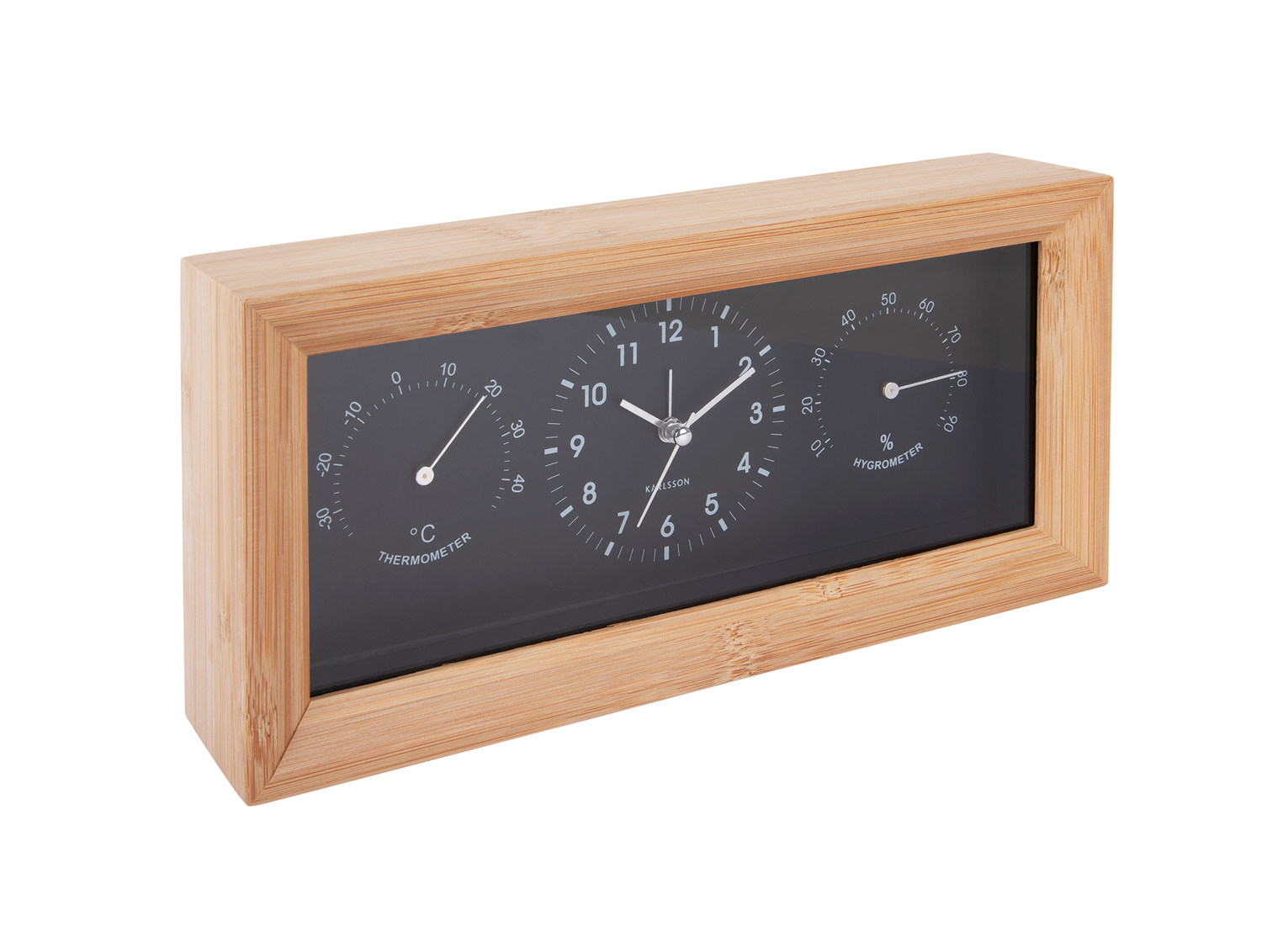 Alarm clock Neat bamboo rectangle black