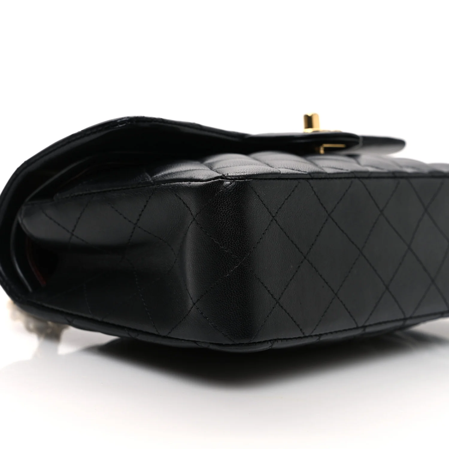 Lambskin Quilted Small Double Flap Black - Top Club