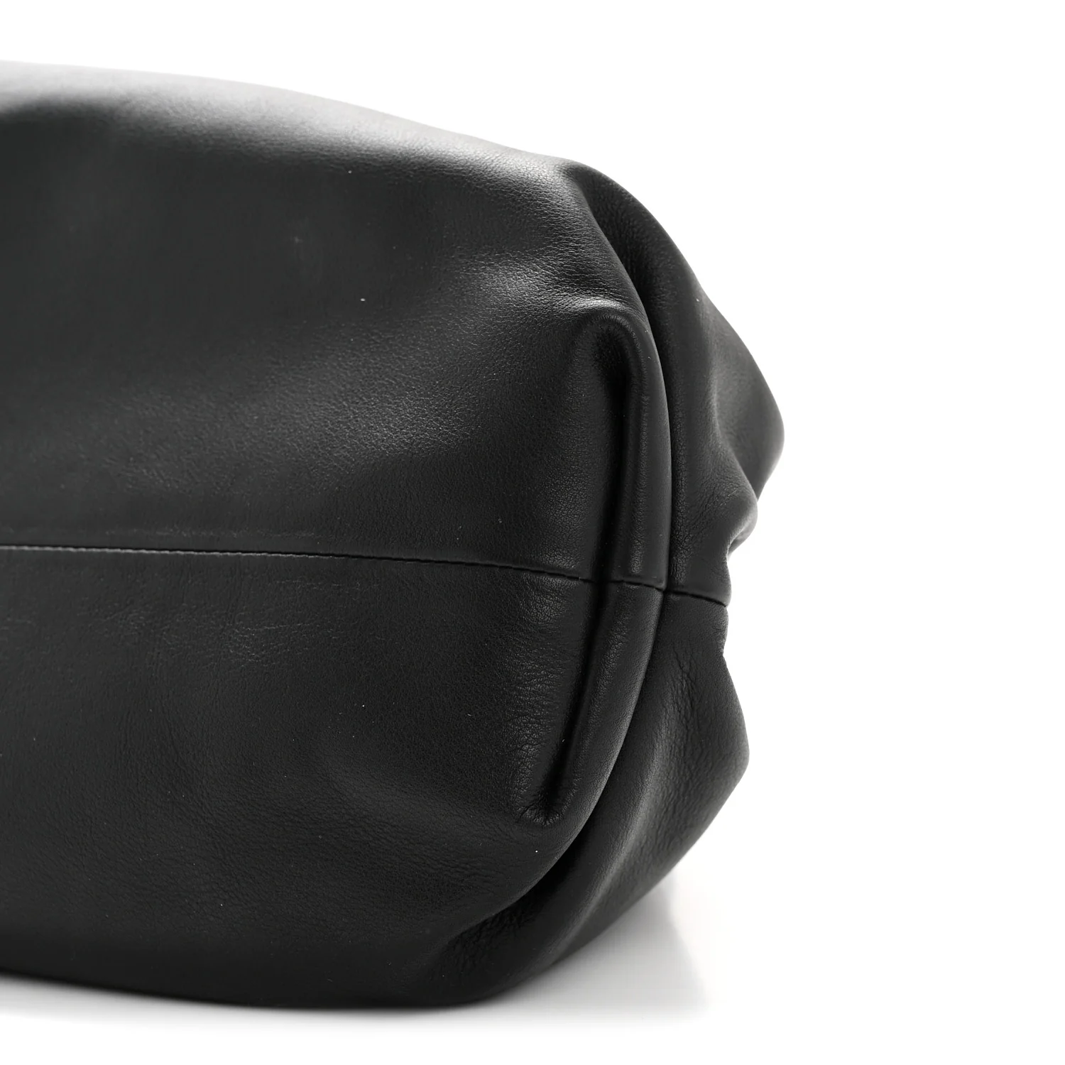 Smooth Butter Calf The Pouch Oversized Clutch Black - Top Club