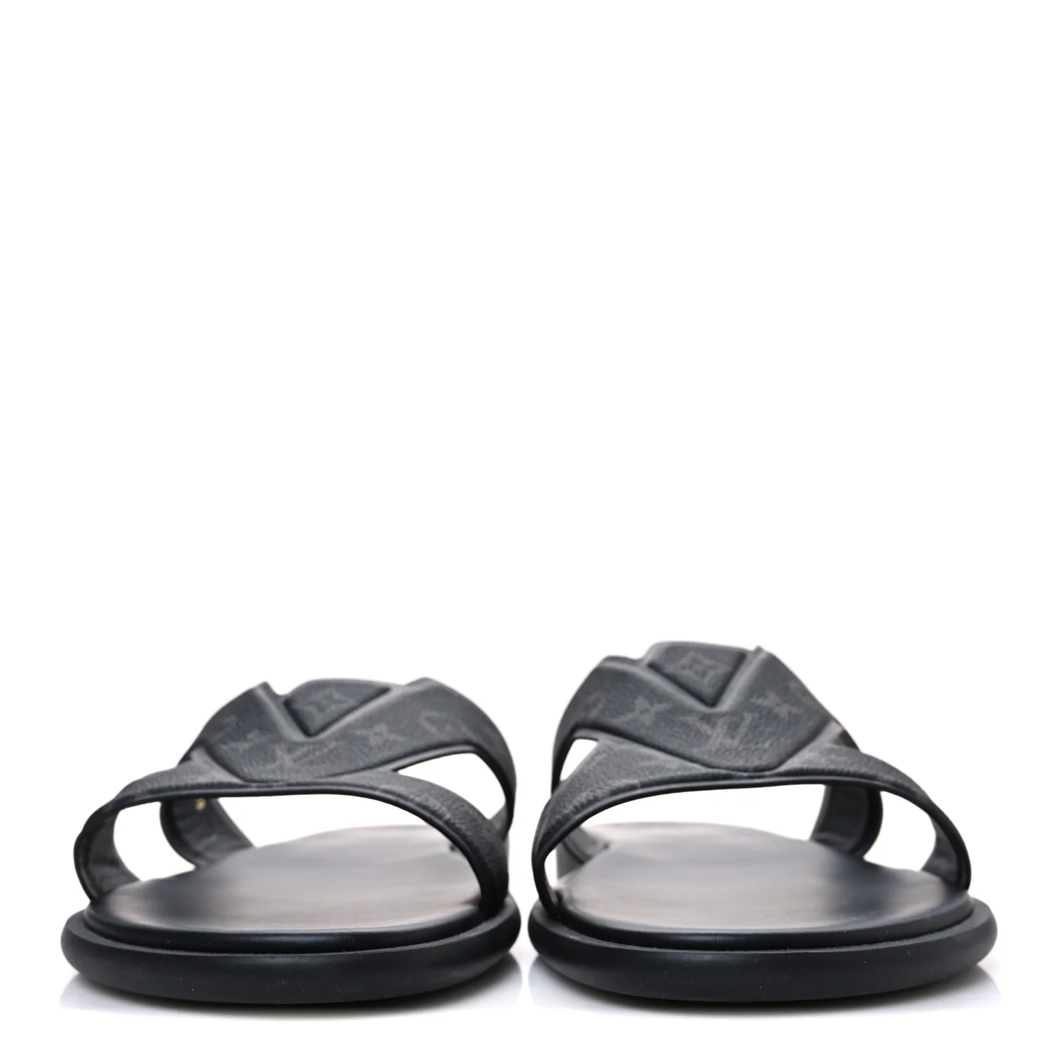 Monogram Eclipse Calfskin Mens LV Oasis Mules 12 Black - Top Club