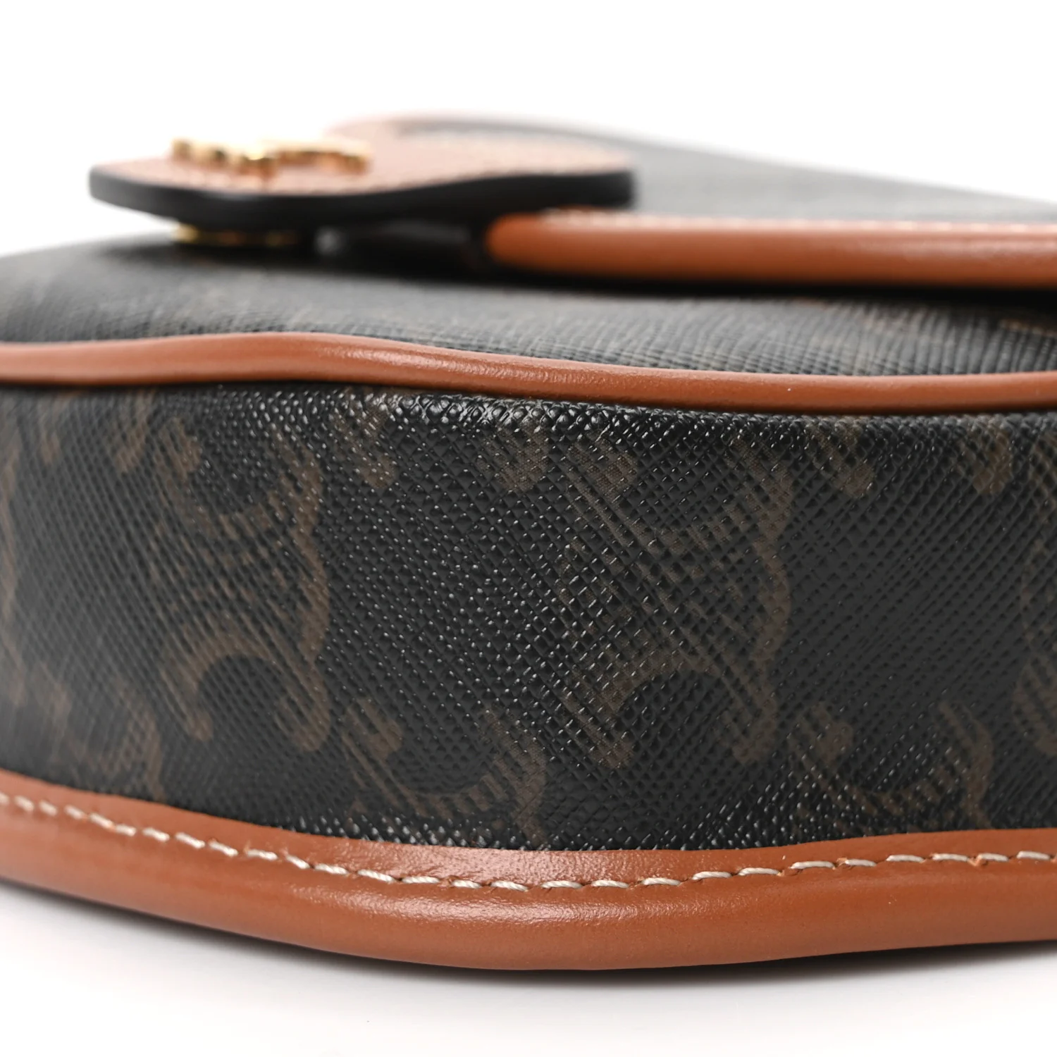 Canvas Calfskin Triomphe Mini Besace Tan - Top Club