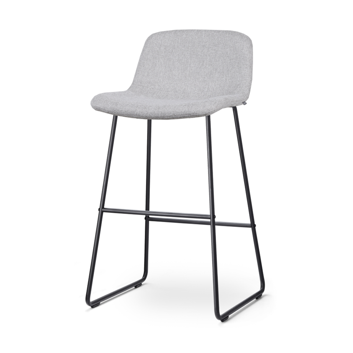 Barkruk Nino-Mats lichtgrijs -  zwart onderstel - 75 cm