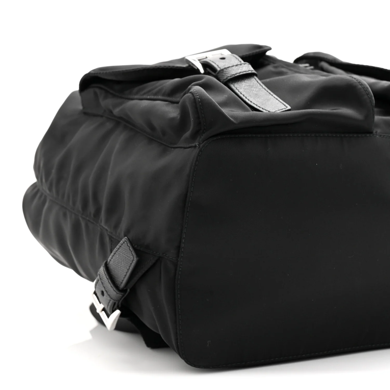 Tessuto Nylon Saffiano Medium Backpack Black - Top Club