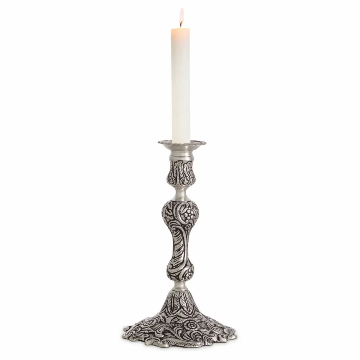 Luxury Baroque candlestick antique silver H. 27.5 cm - Baroque decoration