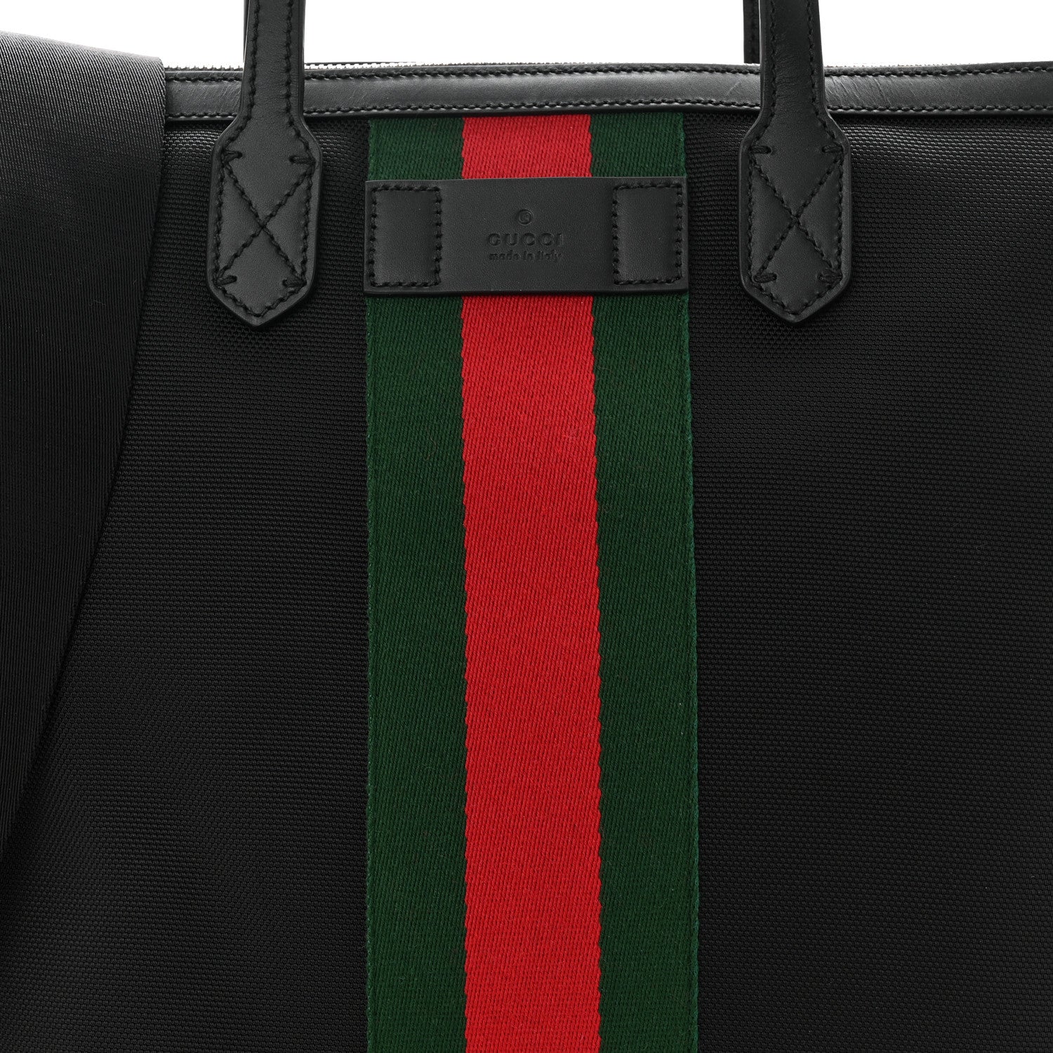 Techno Canvas Web Top Handle Shoulder Bag Black - Top Club
