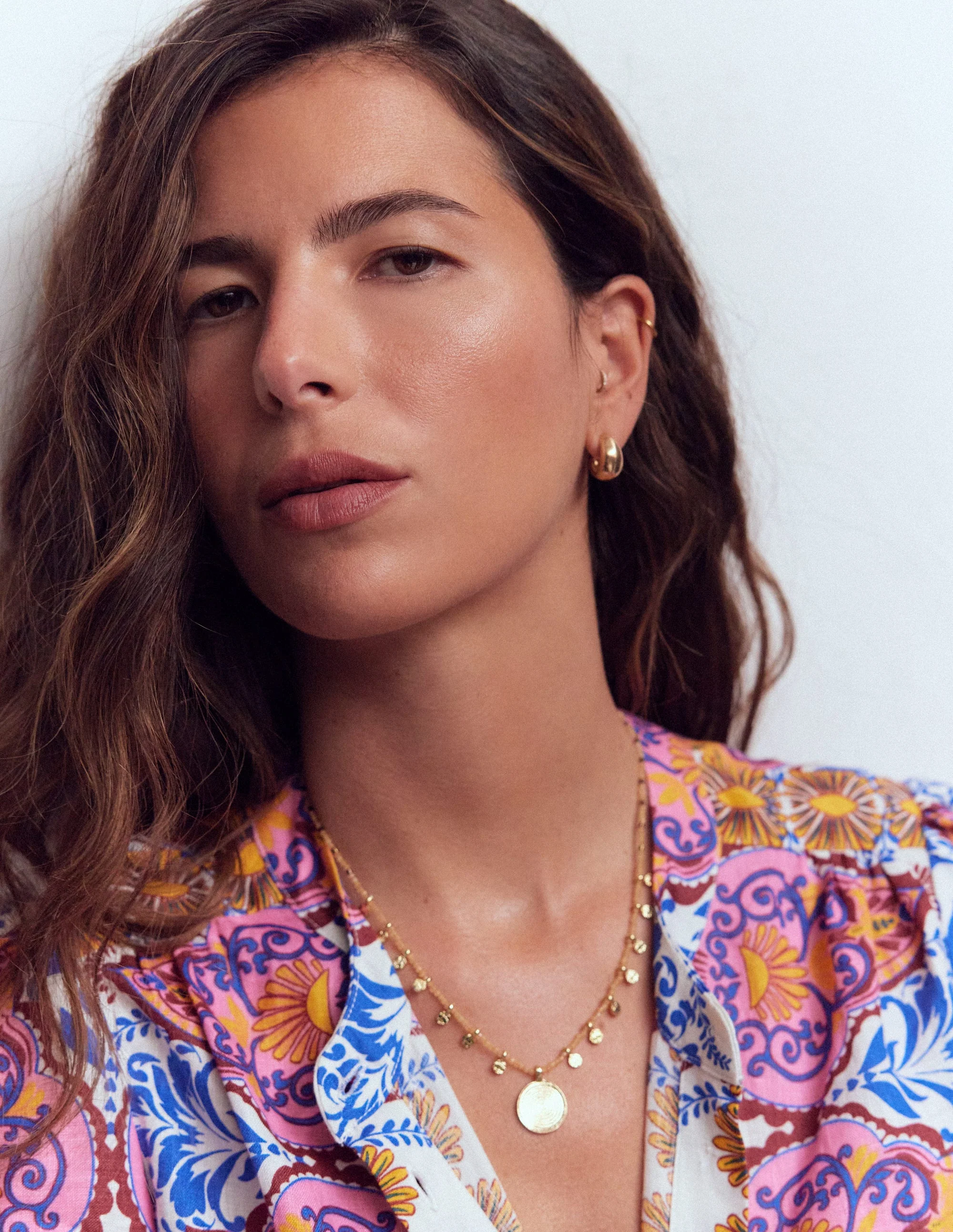 Kurze Perlenkette-Gold