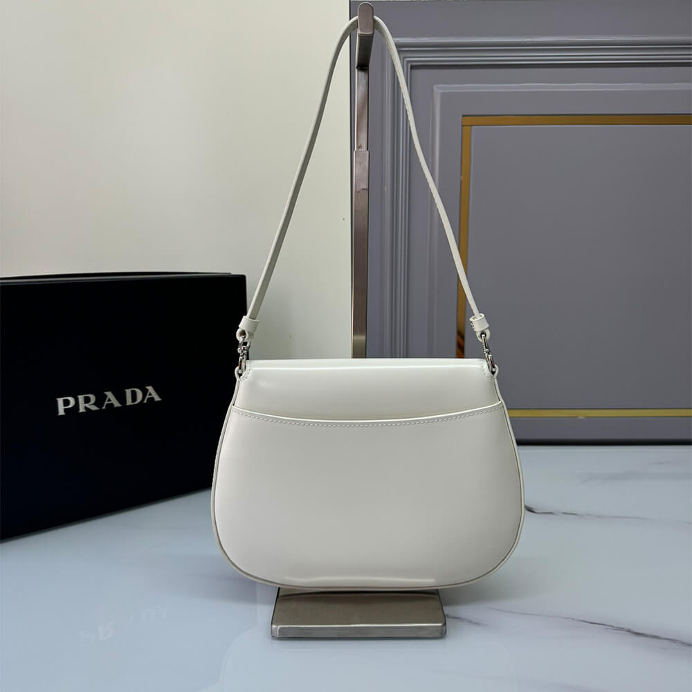 Small Prada Cleo brushed leather shoulder bag with flap - Top Club