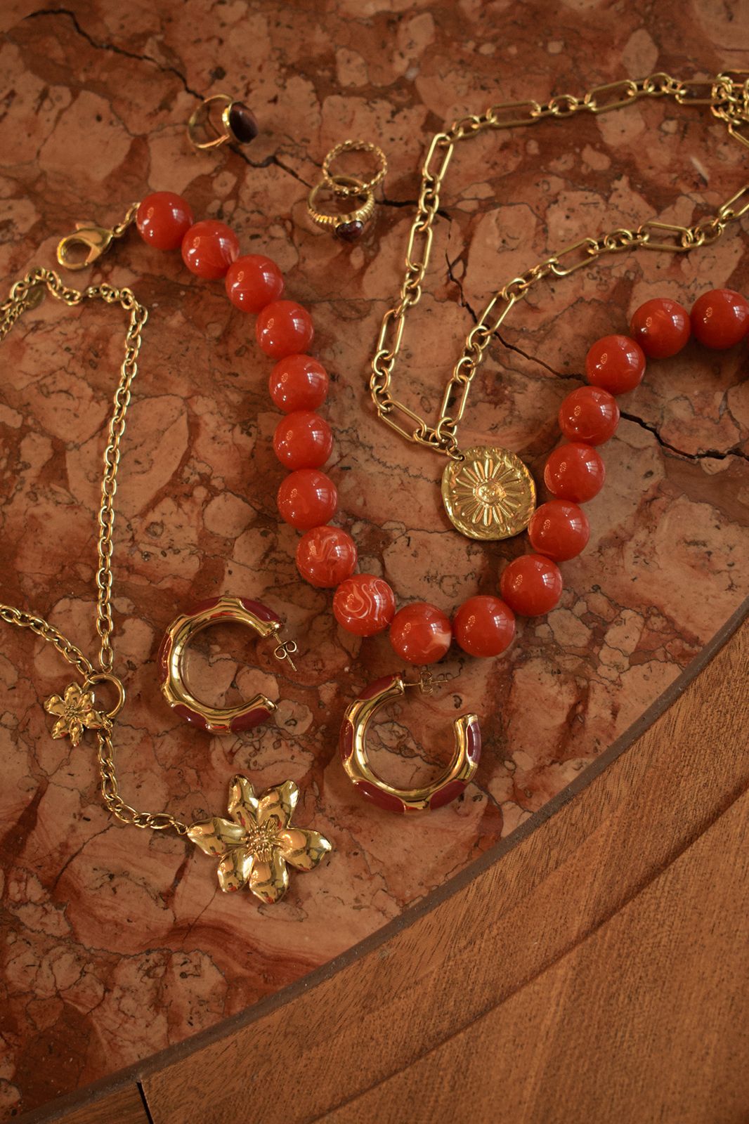 Gold plated schakelketting met muntje