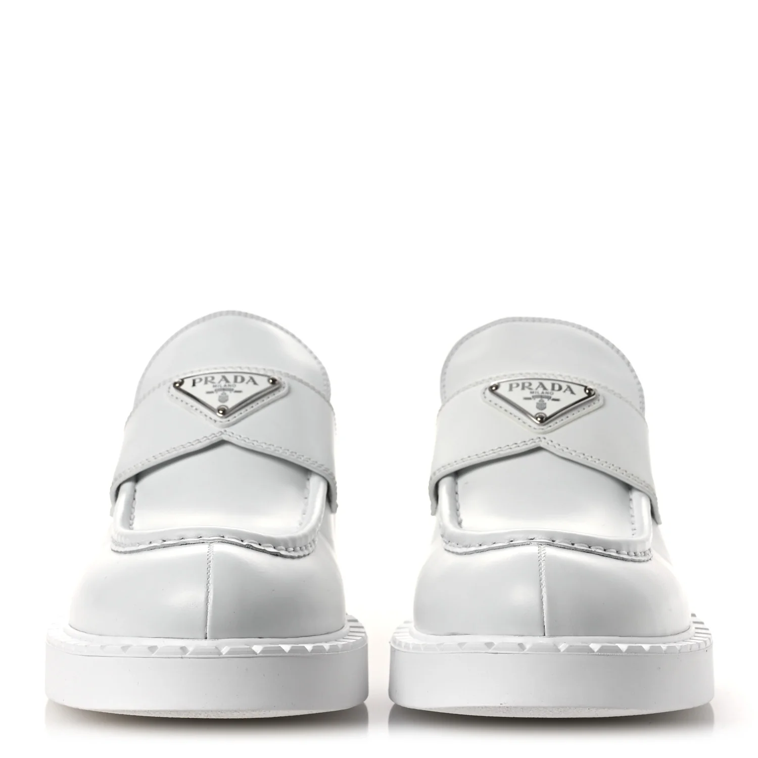 Spazzolato Triangle 50mm Loafers 41 White - Top Club