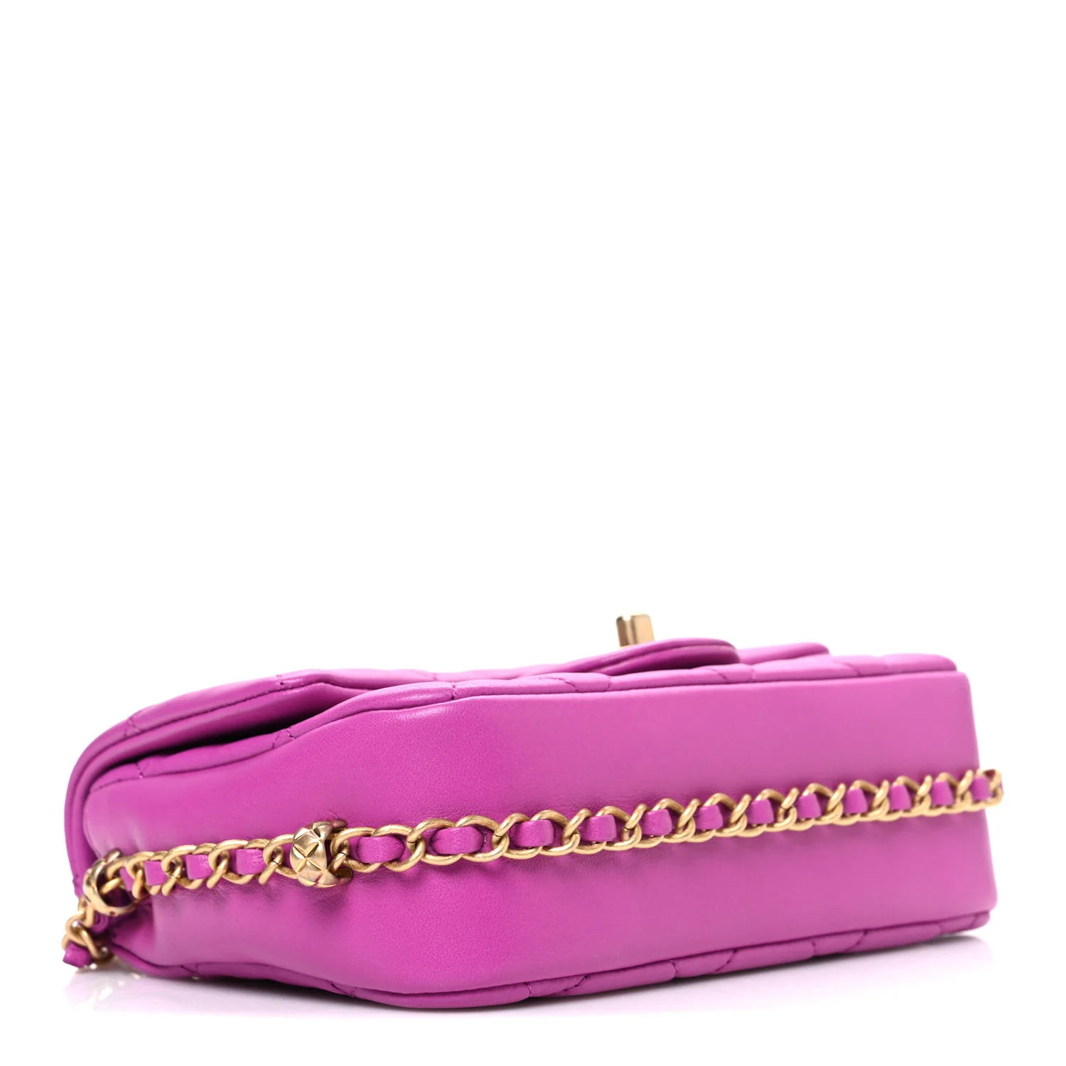 Lambskin Quilted CC Small Dynasty Flap Purple - Top Club