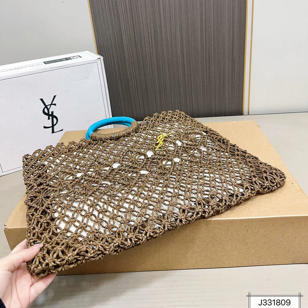 SAINT LAURENT YSL Woven Tote Bag 43x35cm - Top Club