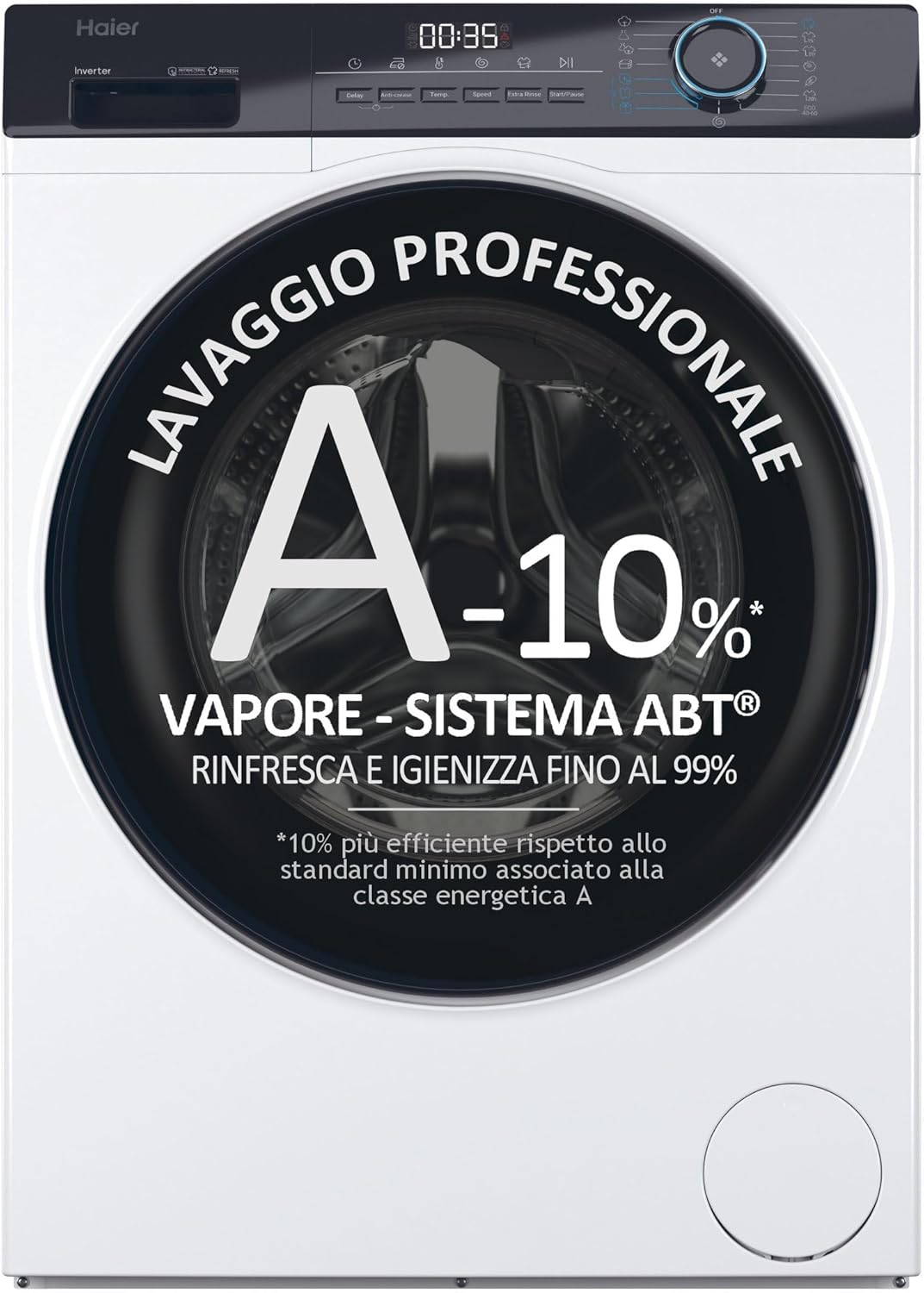 Haier HW70-BP14929-S Serie I-Pro 3, Lavatrice slim 7 Kg a Carica Frontale, 1400 Giri, Programma vapore Refresh, Trattamento Antibatterico, Libera Installazione, 60 * 48 * 85 cm, Classe A -10%