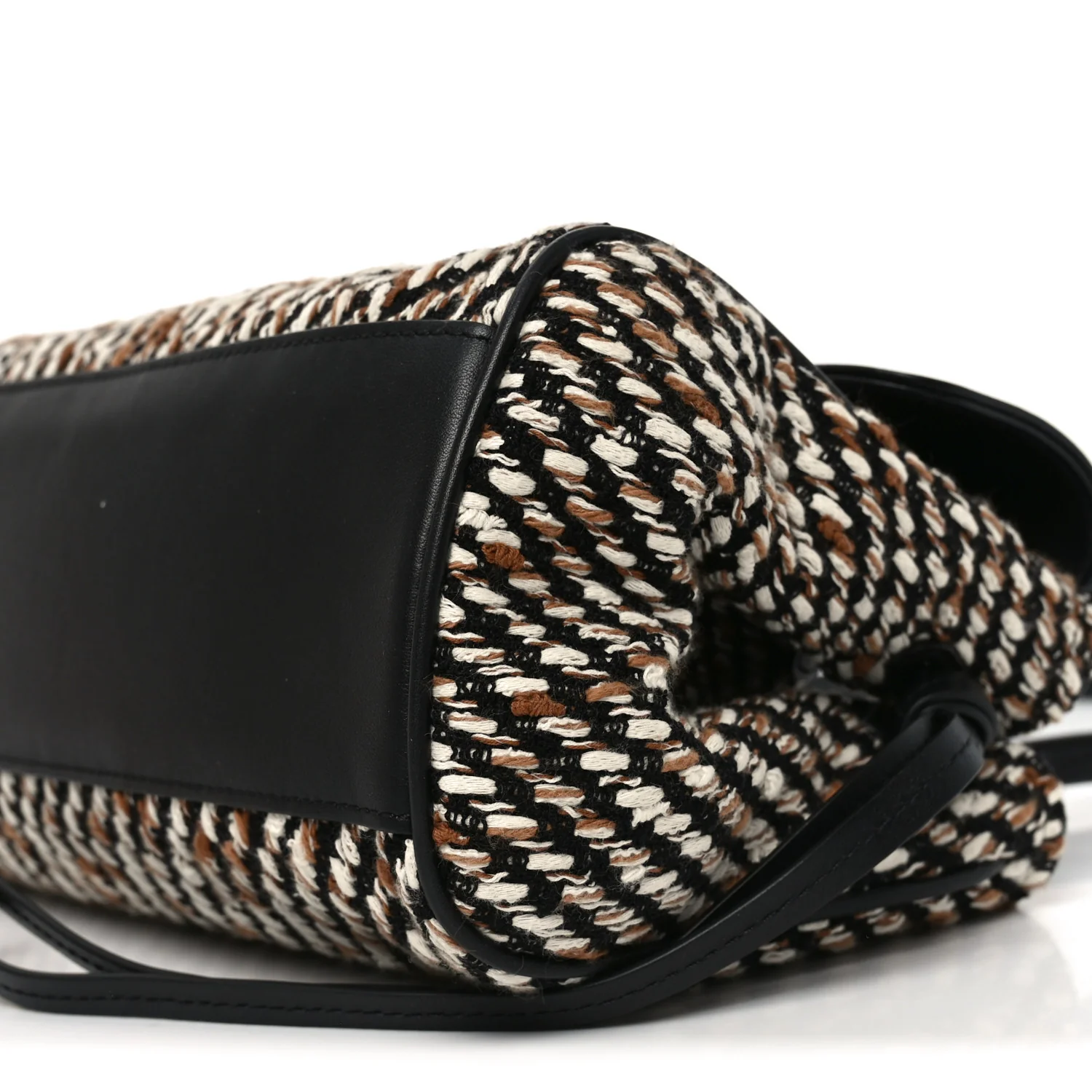 Tweed Calfskin Urban Essentials Small Shopping Bag Black Multicolor - Top Club