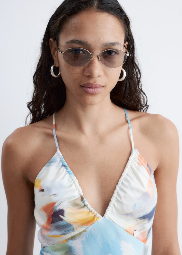 & Other Stories SATIN SLIP MIDI DRESS