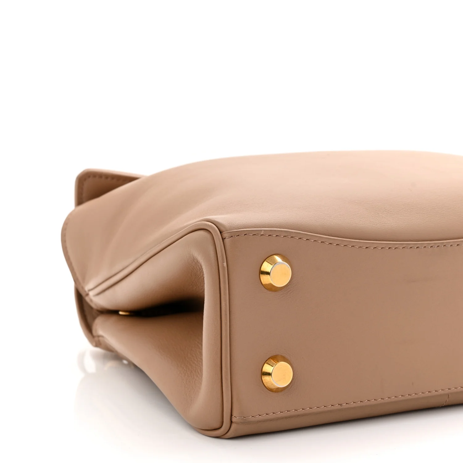 Natural Smooth Calfskin Mini Rodeo Top Handle Handbag Latte - Top Club