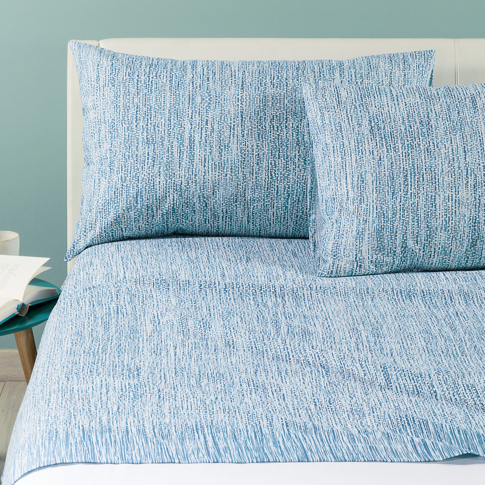 Complete cotton sheets New Generation blue pearls