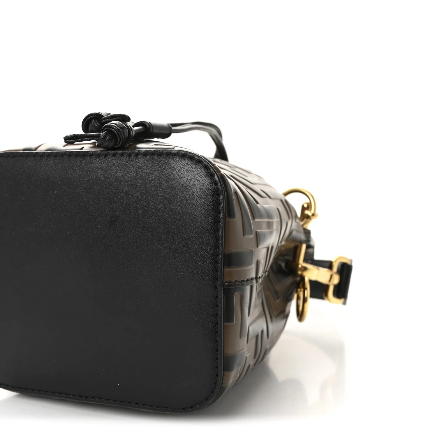 Vitello Liberty F is Fendi Bi-Color FF 1974 Embossed Mini Mon Tresor Bucket Bag Maya Black - Top Club