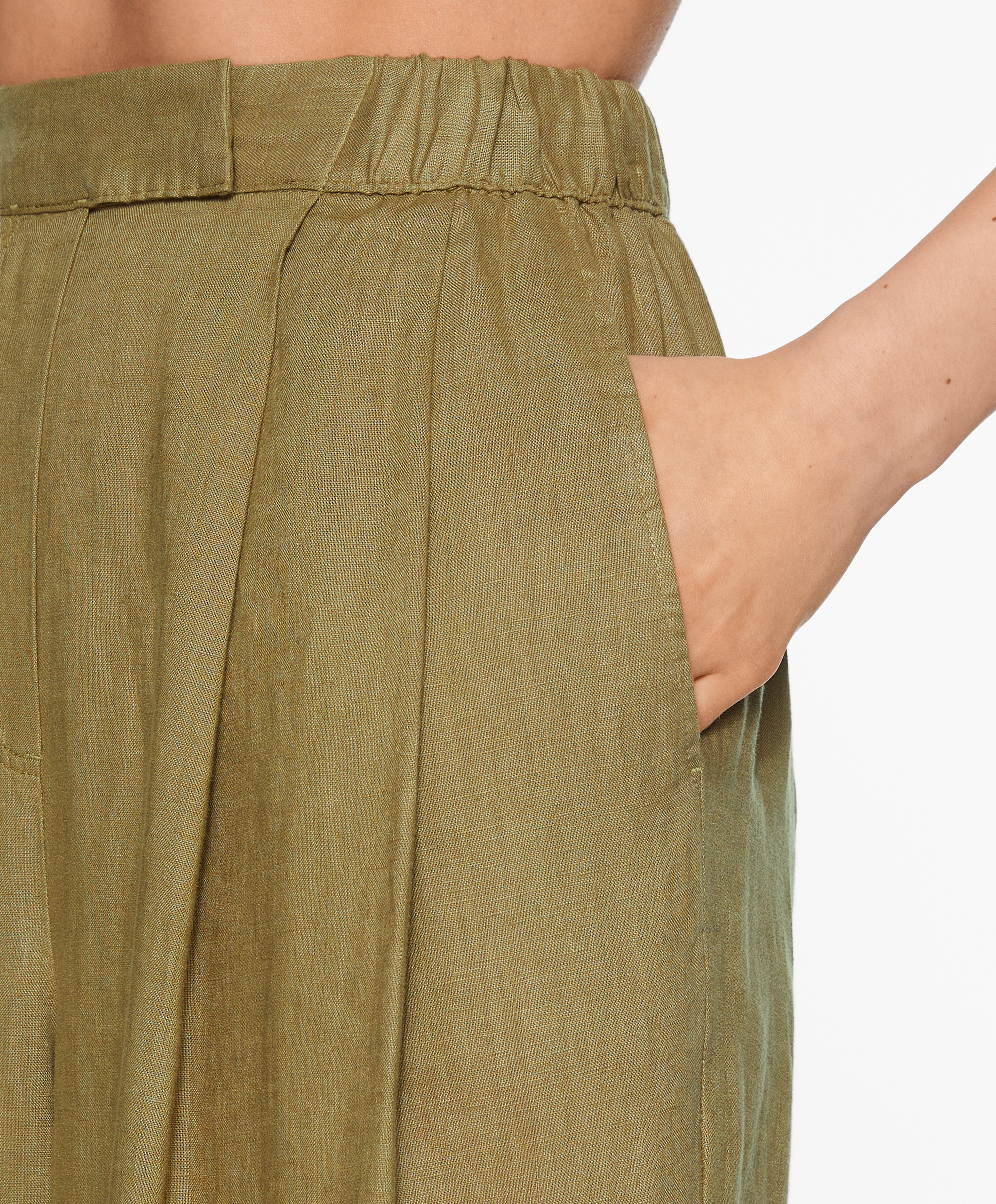 OYSHO Tailored-fit 100% linen trousers