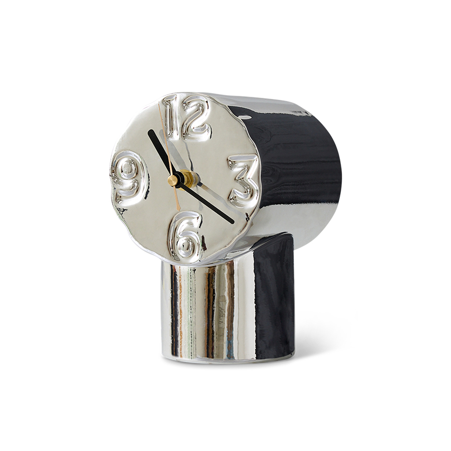 Klok Retro ceramic chrome