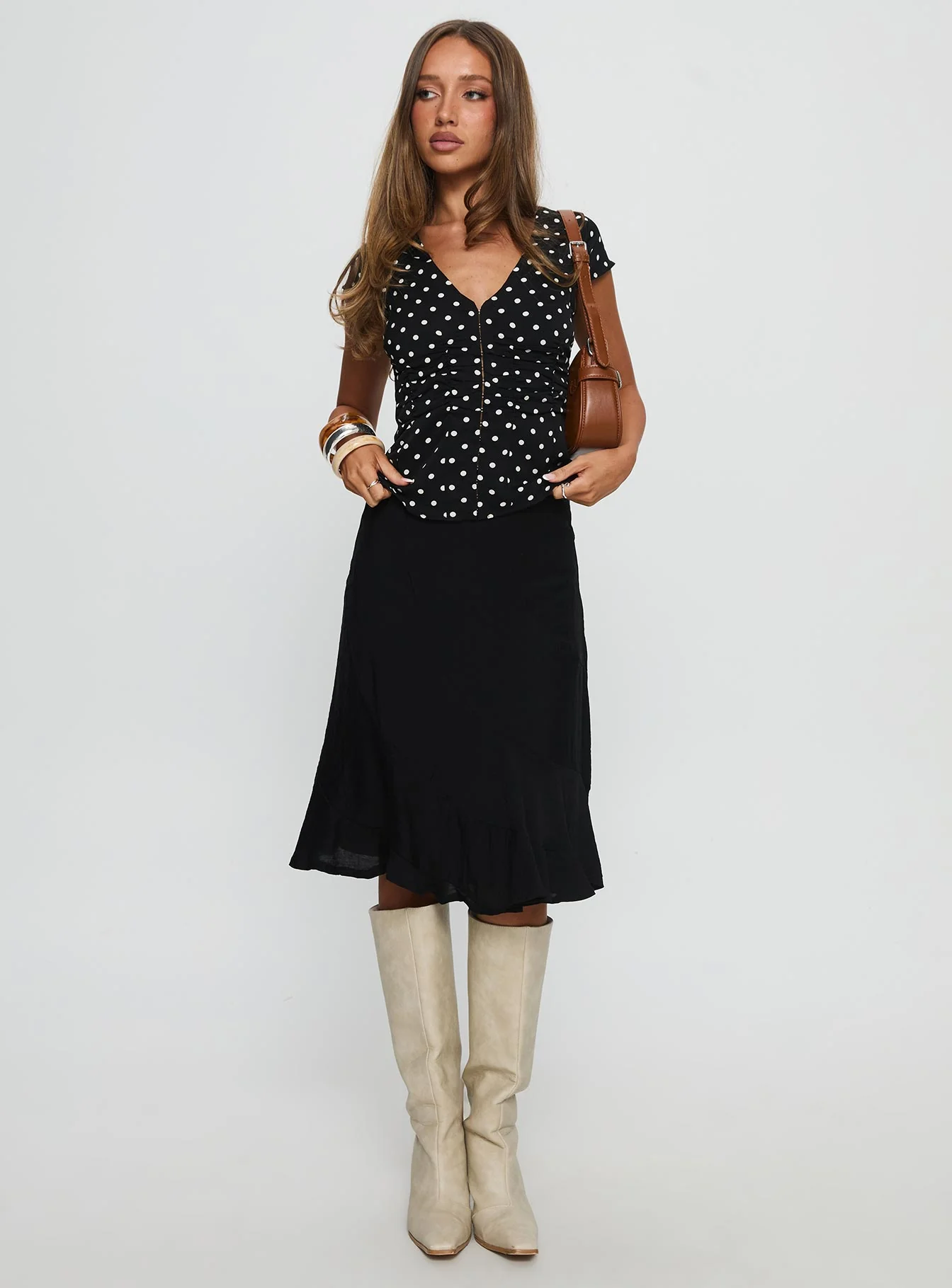 With Kindness Midi Skirt Black