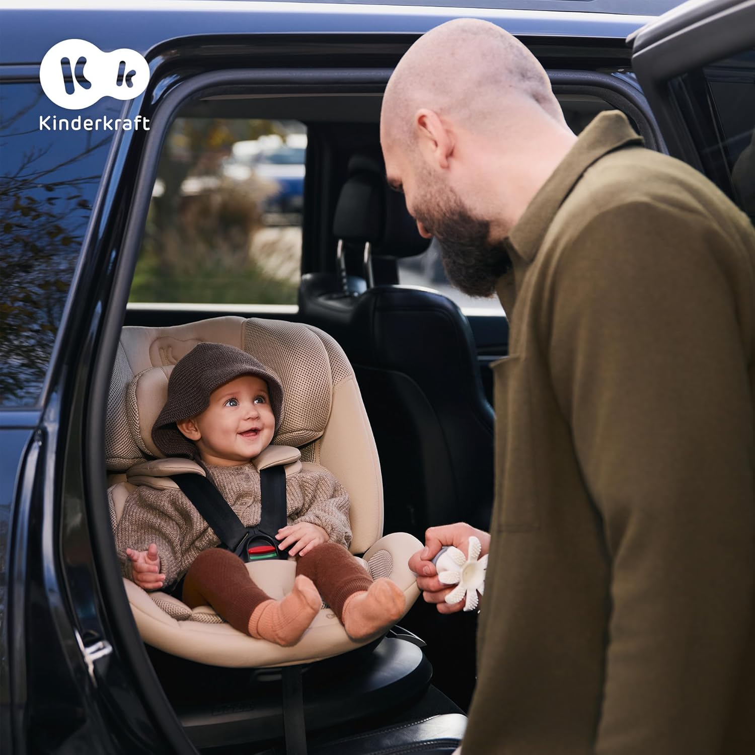 Kinderkraft XPEDITION3 I-SIZE 40-150 cm, Seggiolino auto 0-36 kg, 360 girevole, Isofix Base, Reclinabile Posizione sdraiata, Poggiatesta regolabile, Gruppo 0 1 2 3, SPS+, H-GUARD+, Nero