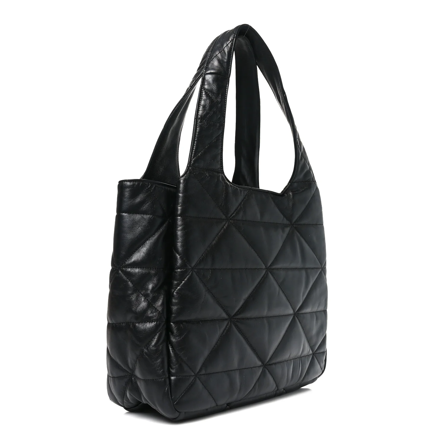 Nappa Quilted Medium Dynamique Tote Black - Top Club