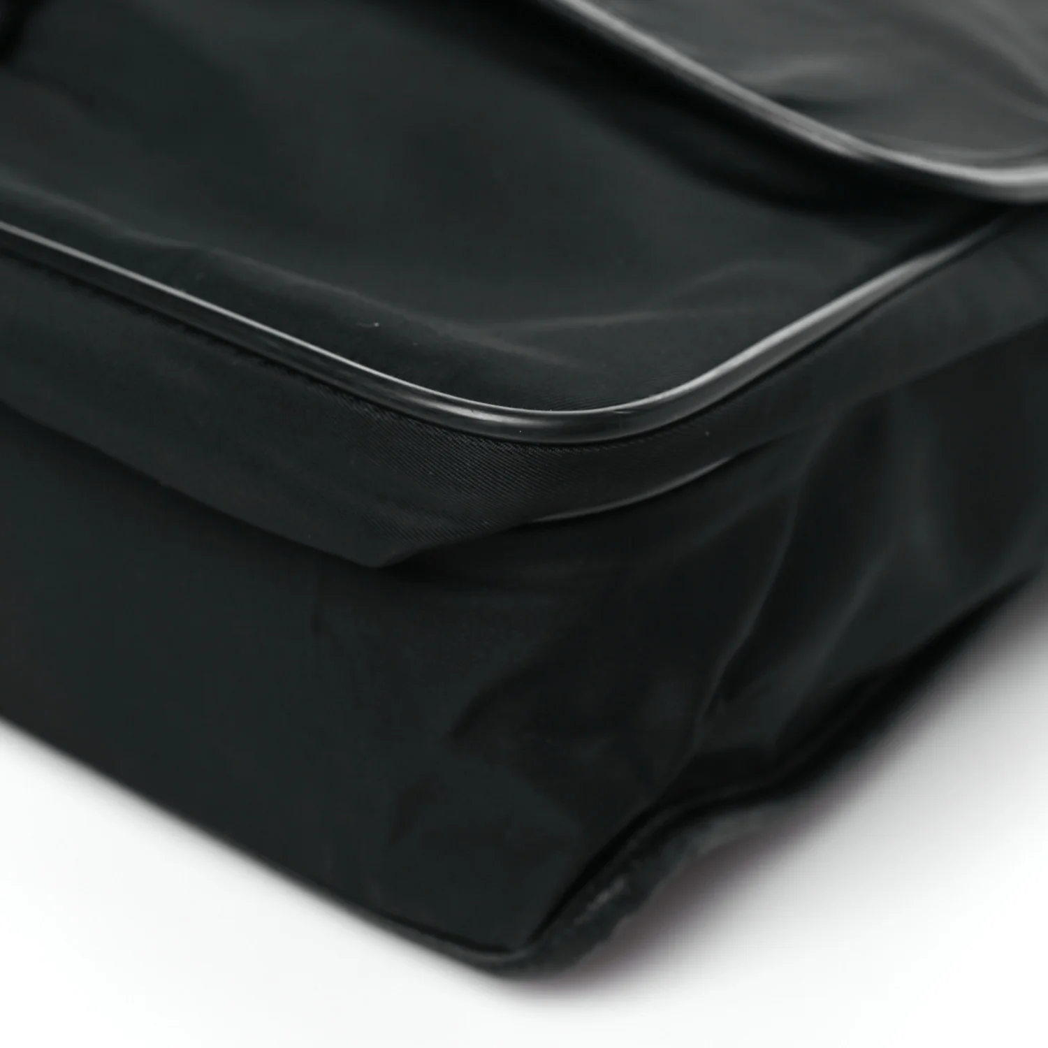 Tessuto Nylon Saffiano Single Snap Buckle Flap Messenger Bag Black - Top Club