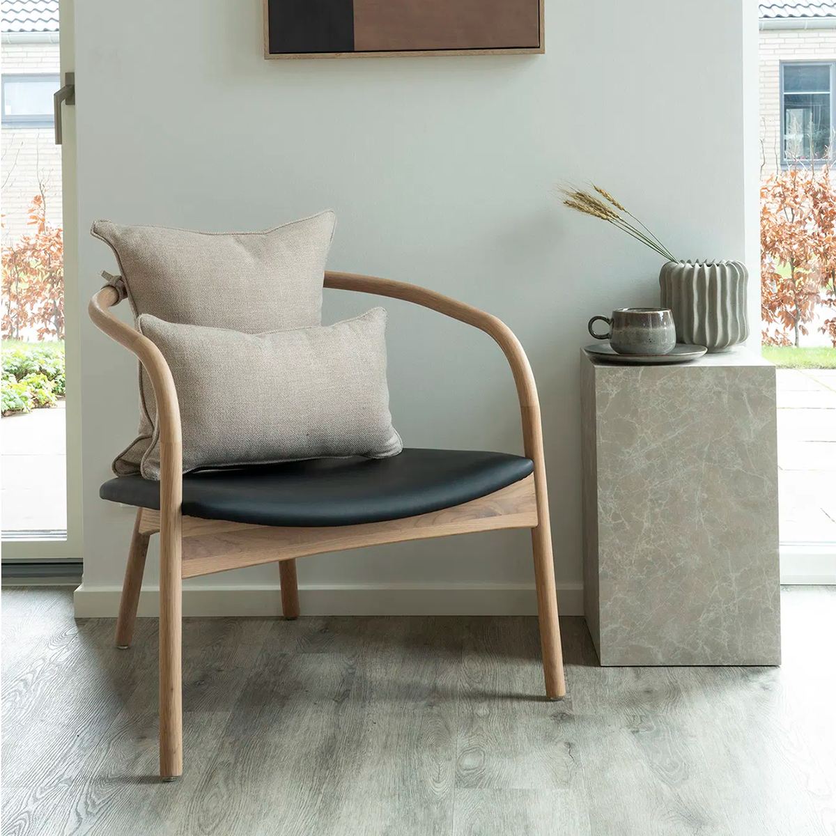 Fauteuil Kasper - met armleuningen Naturel eiken