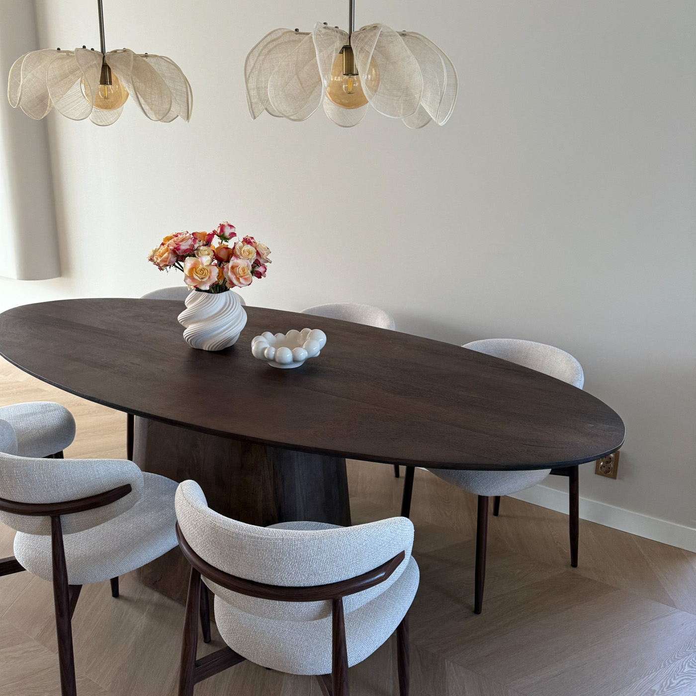 Eetkamertafel Oslo ovaal Bruin 160cm