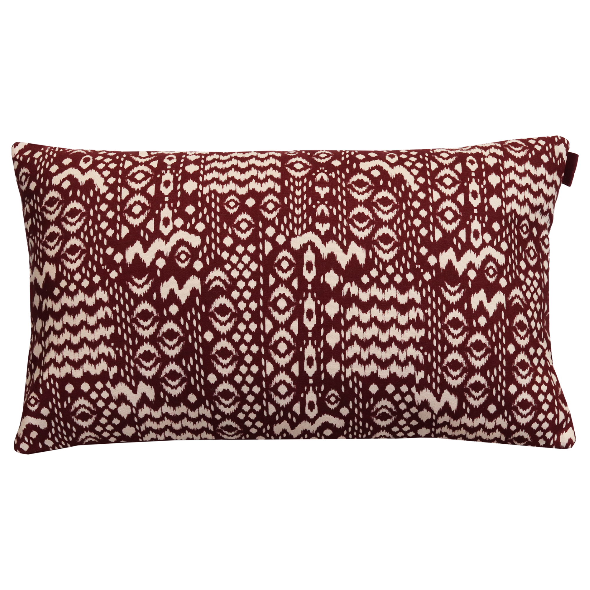 Sierkussen bohemian bordeaux ecru 57x35 cm