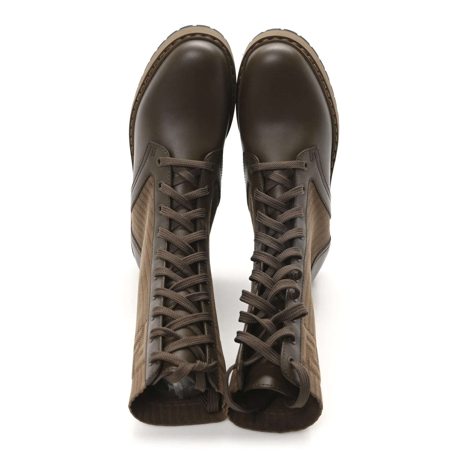 Vitello Stretch Fabric FF Rockoko Biker Boots 37 Maya Chocolate