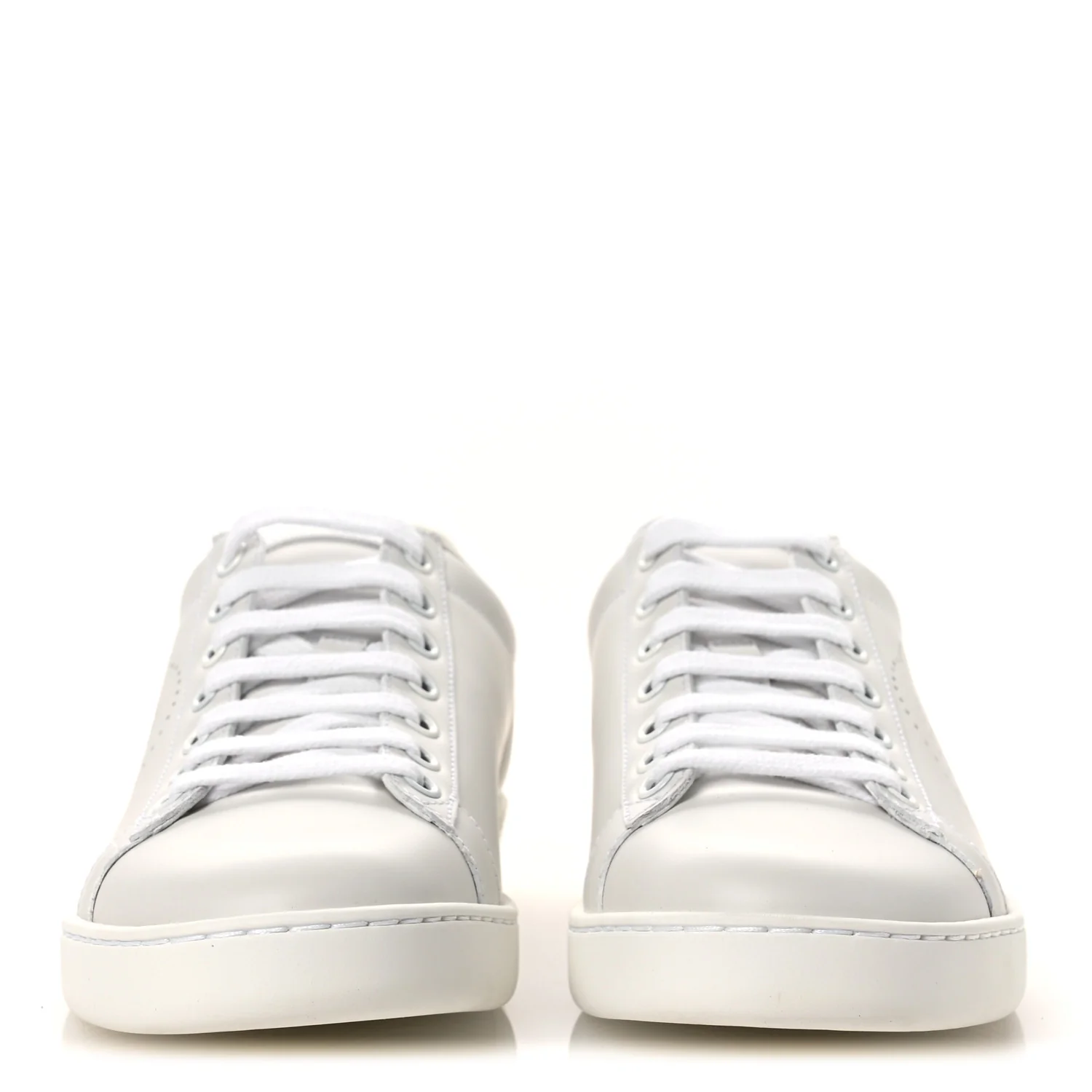 Calfskin Interlocking G Perforated Womens Ace Sneakers 37 White Grey Sky - Top Club