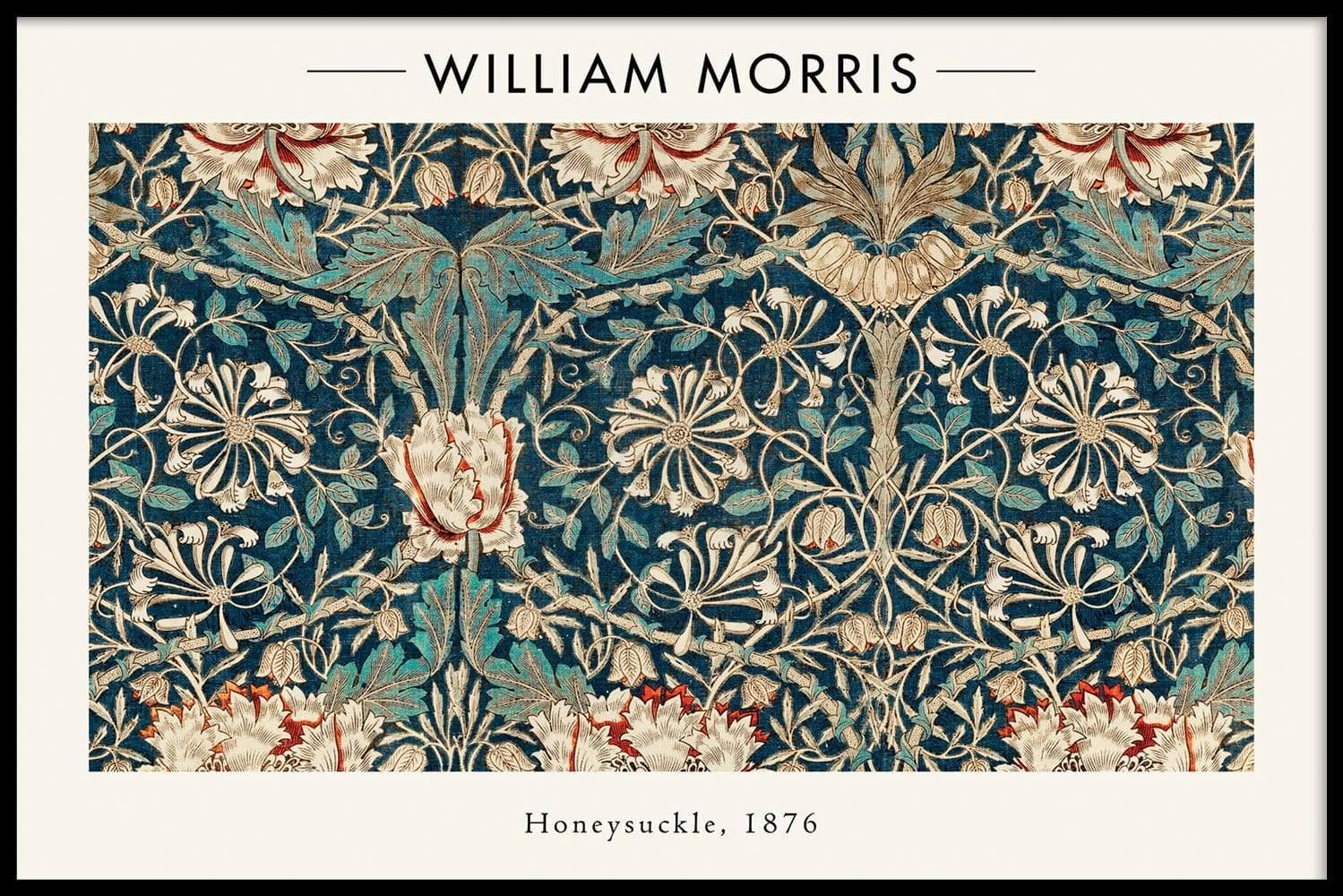 Walljar poster ingelijst - William Morris - Honeysuckle Poster ingelijst - 70 x 100 cm