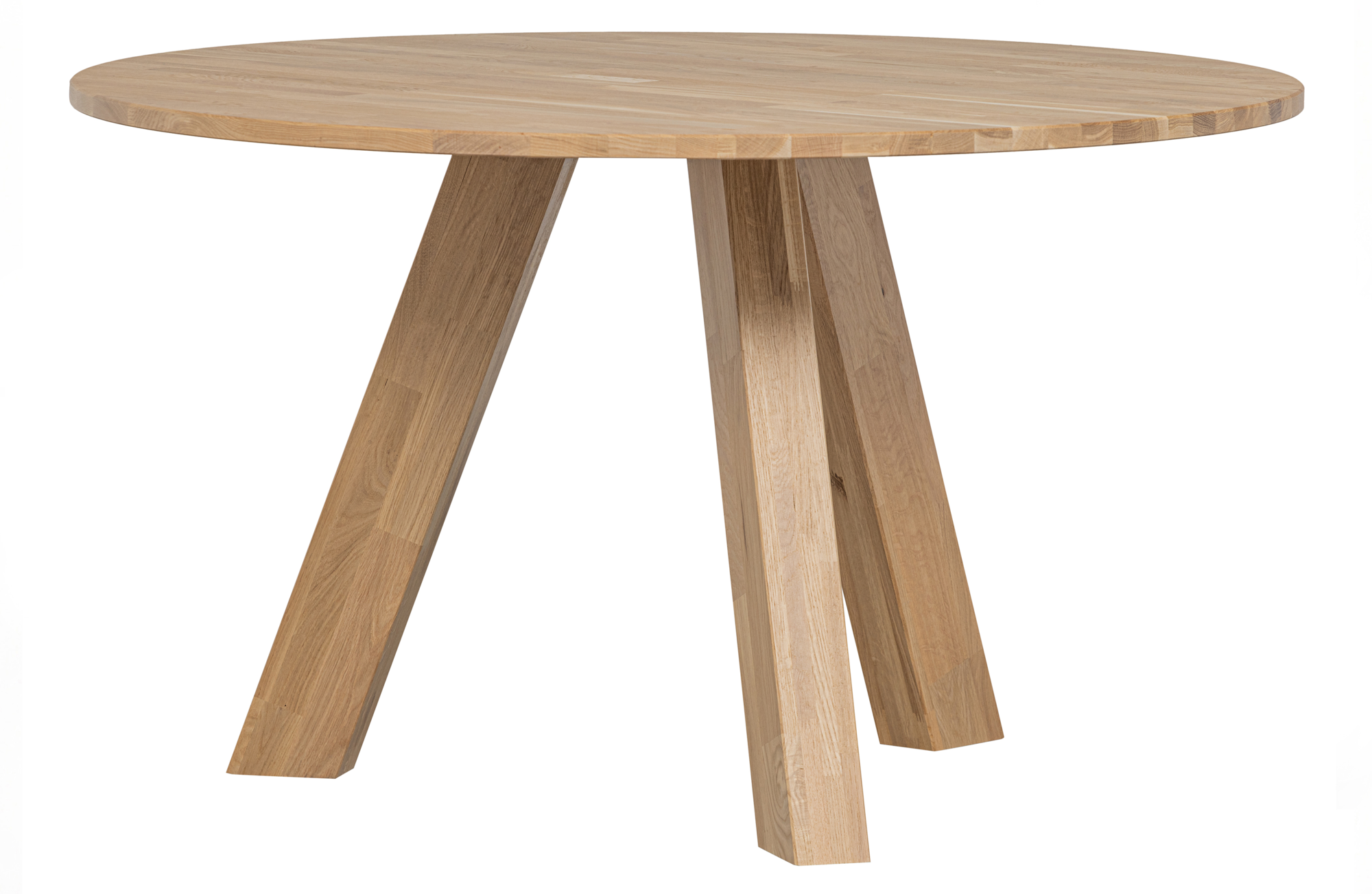 Eettafel Rhonda eiken naturel Rhonda Eettafel Ø129cm Eiken Naturel