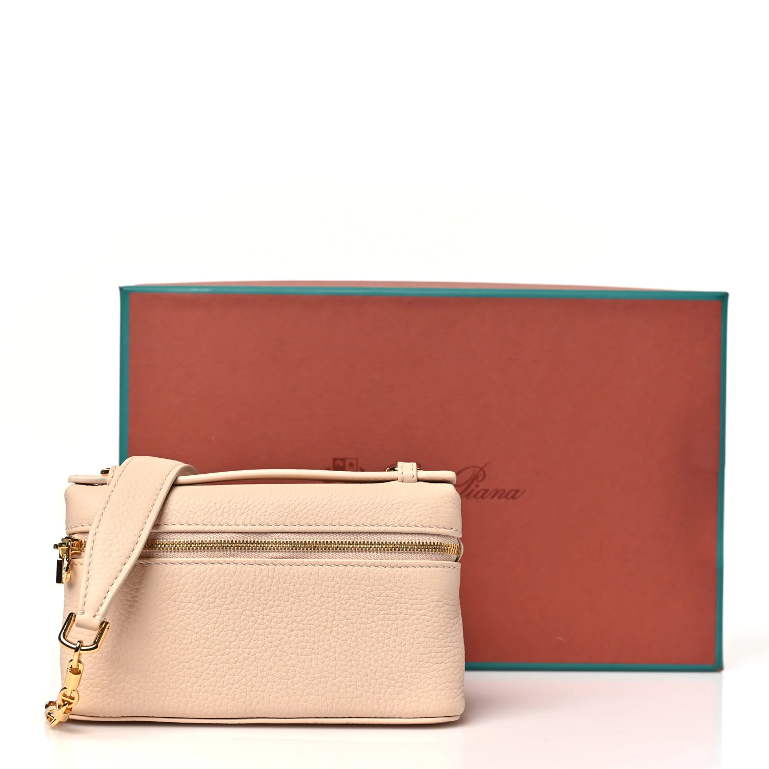 Grained Calfskin Extra Pocket Mini Pouch Creamed Honey - Top Club