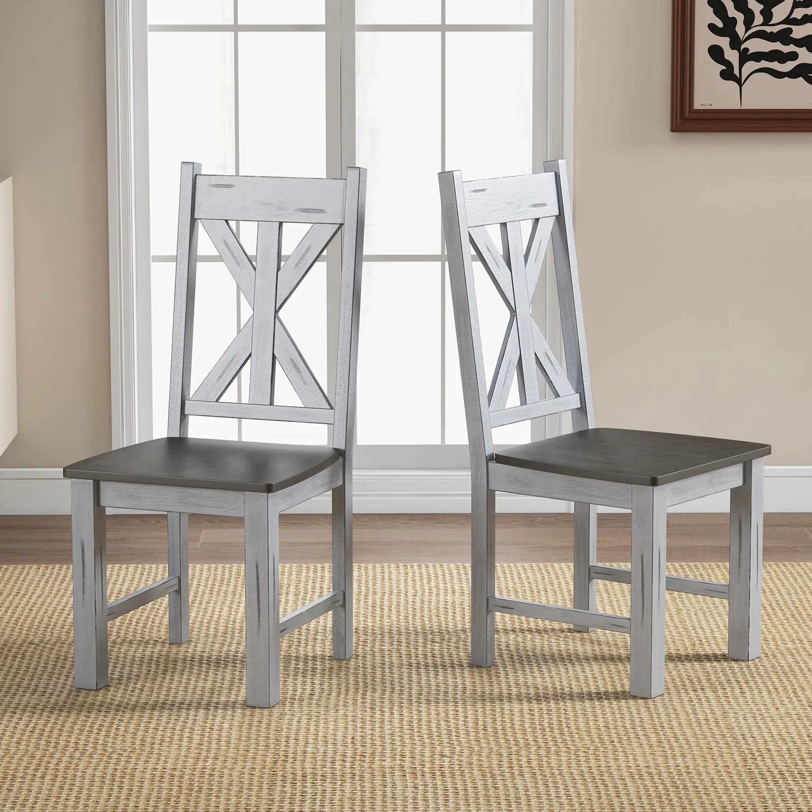 BEFOUNDLOVELY Retro Wooden Dining Chairs Set of 2/4