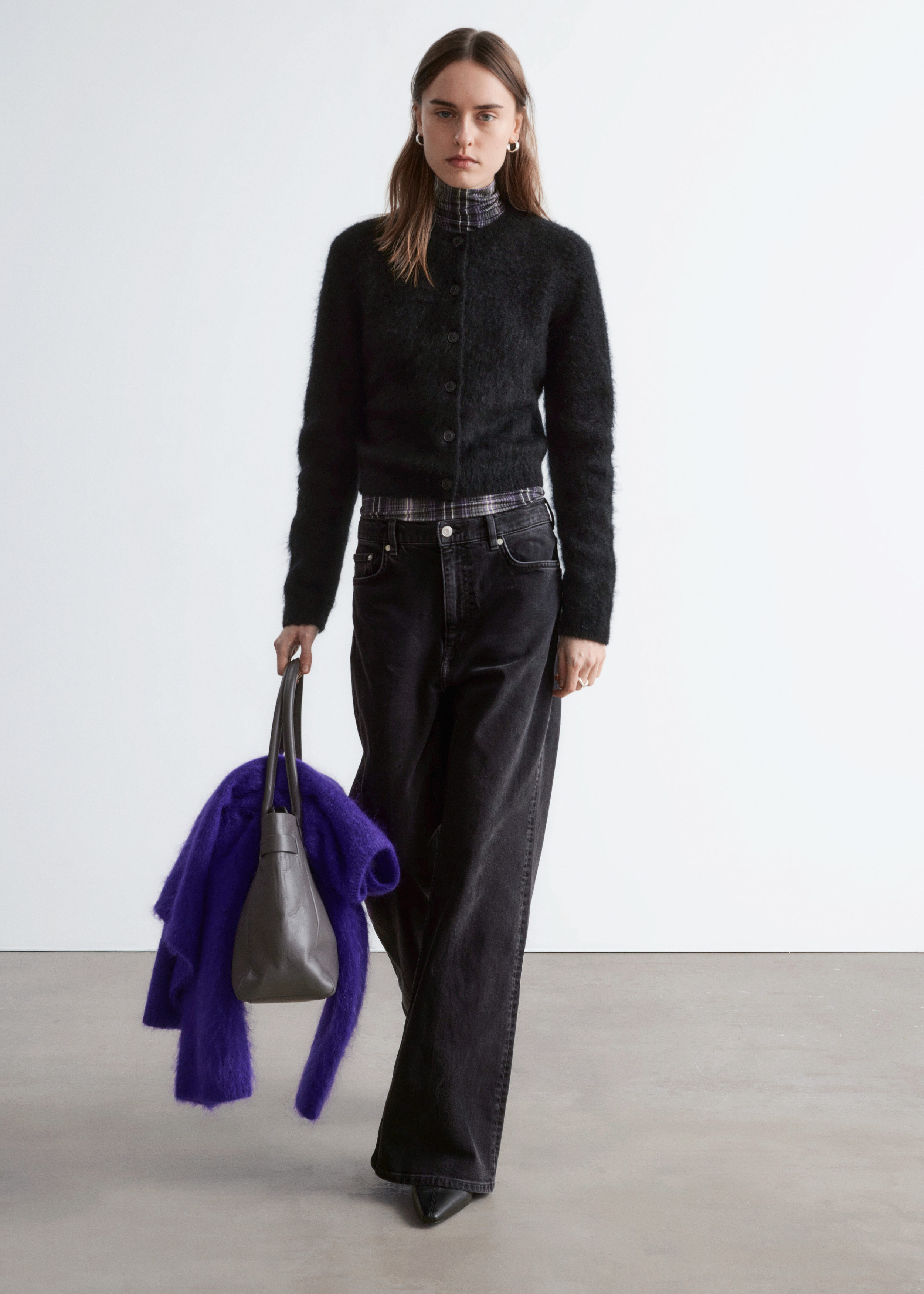 & Other Stories MOHAIR-BLEND BRUSHED CARDIGAN