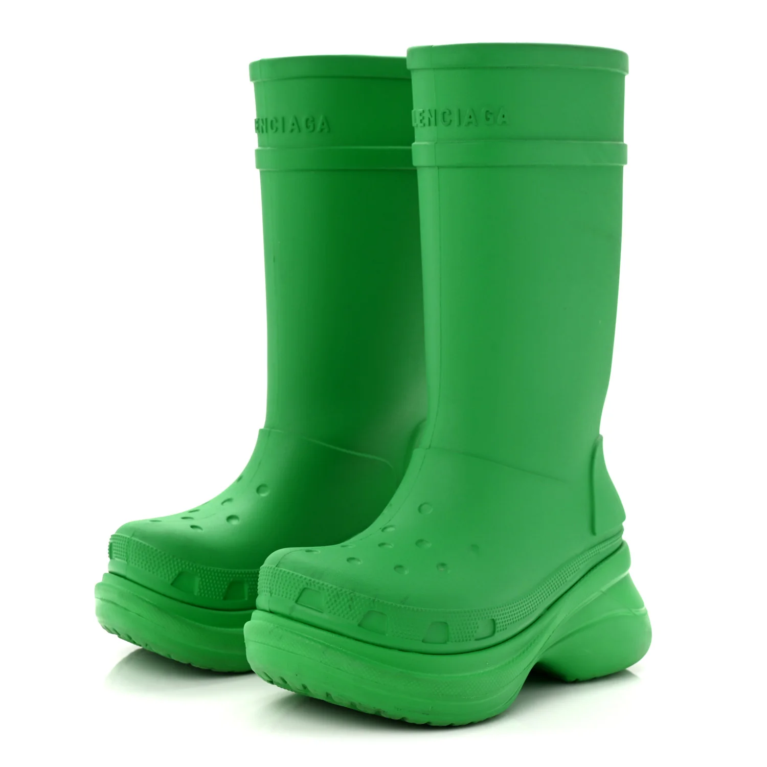 X CROCS Rubber Womens Rain Boots 36 Grass Green - Top Club