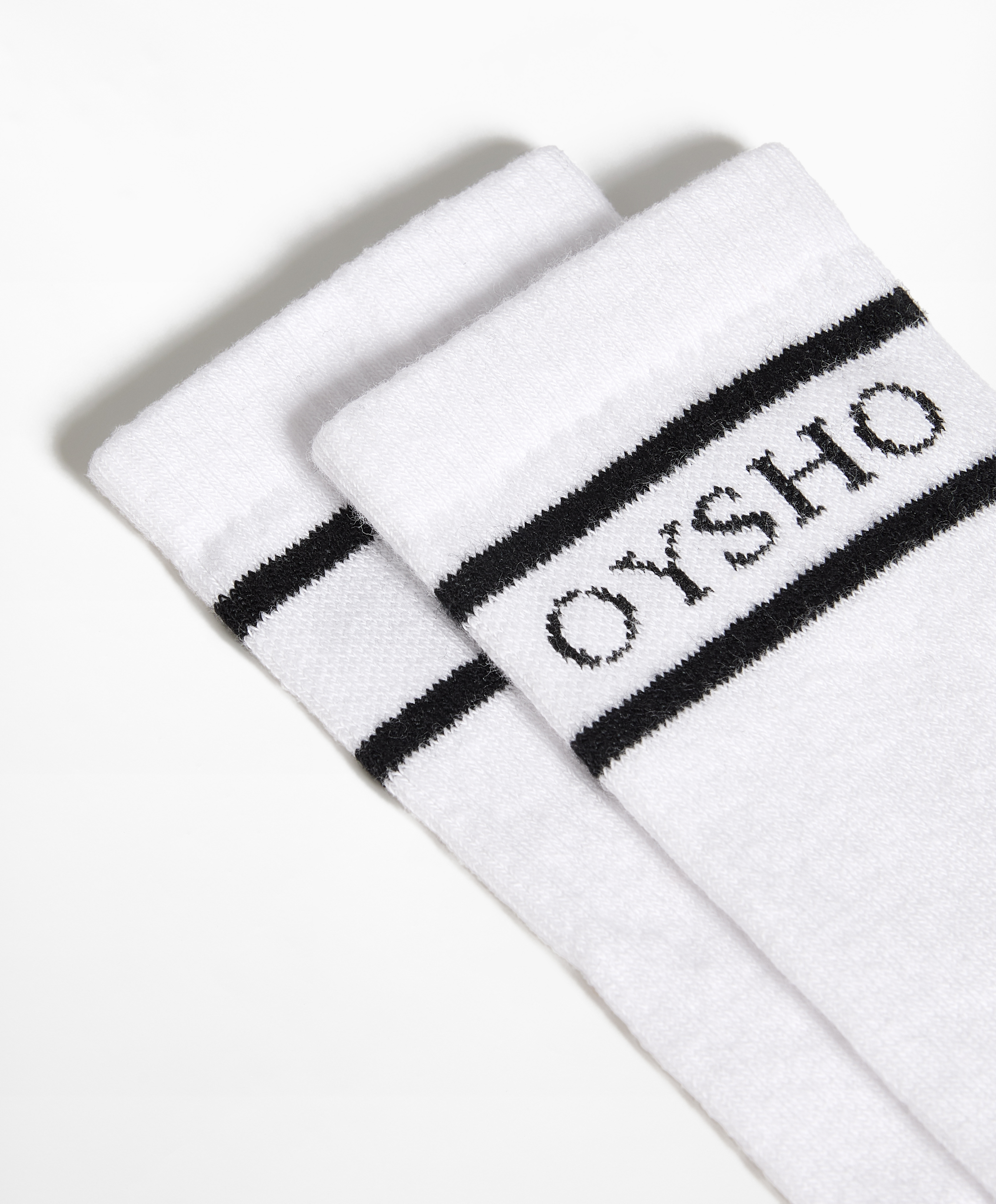 OYSHO Stripe rib classic sports socks in a cotton blend