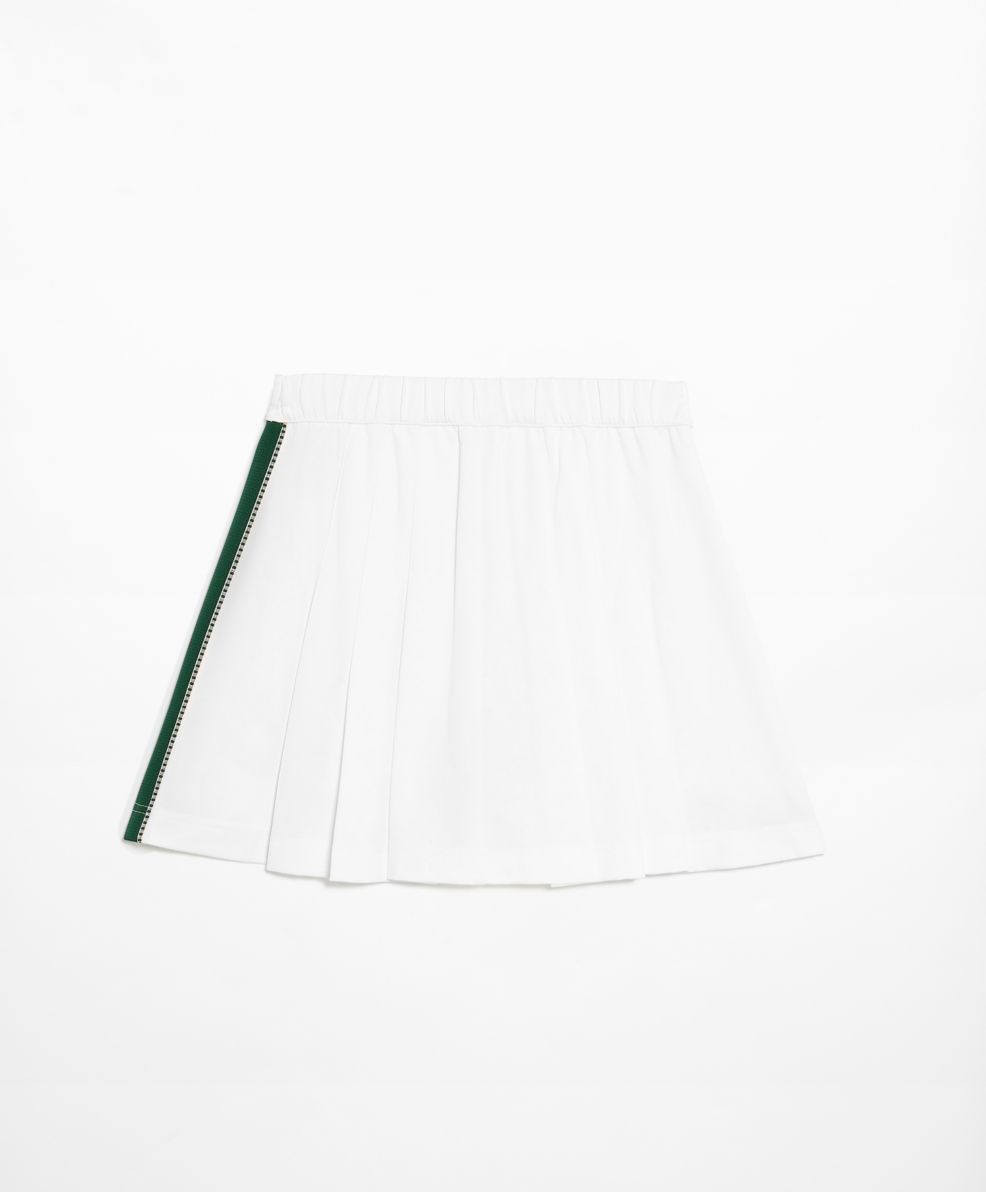 OYSHO Pleated piqué skirt with cotton and side stripe