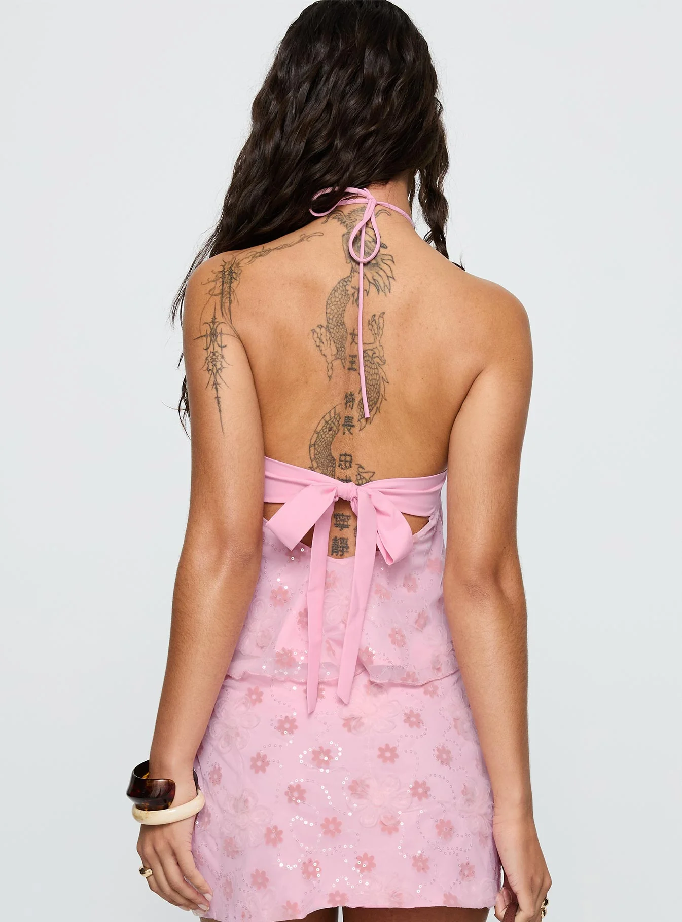 Remembering Tie Back Top Pink