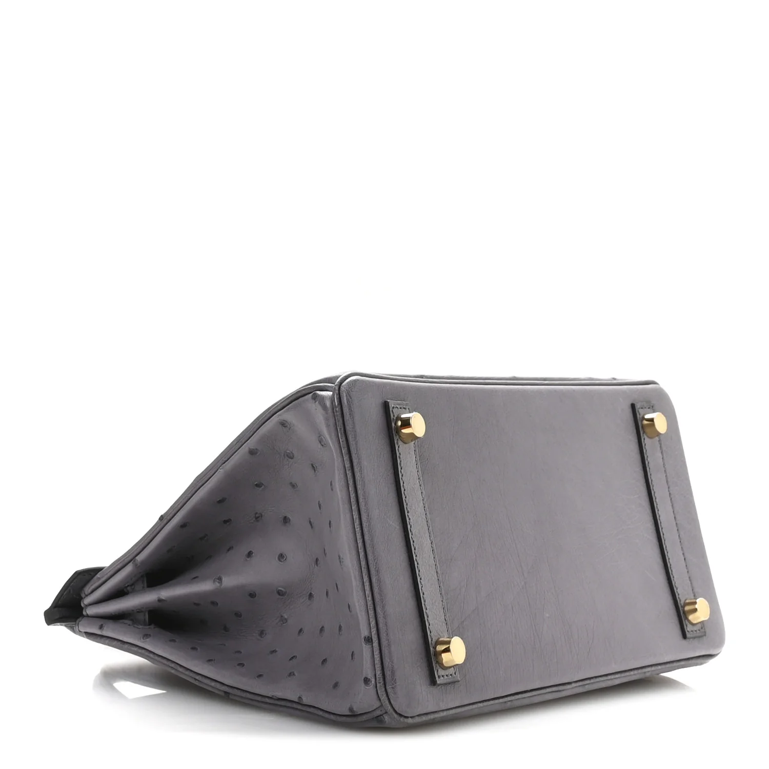 Ostrich Birkin 25 Gris Agate - Top Club