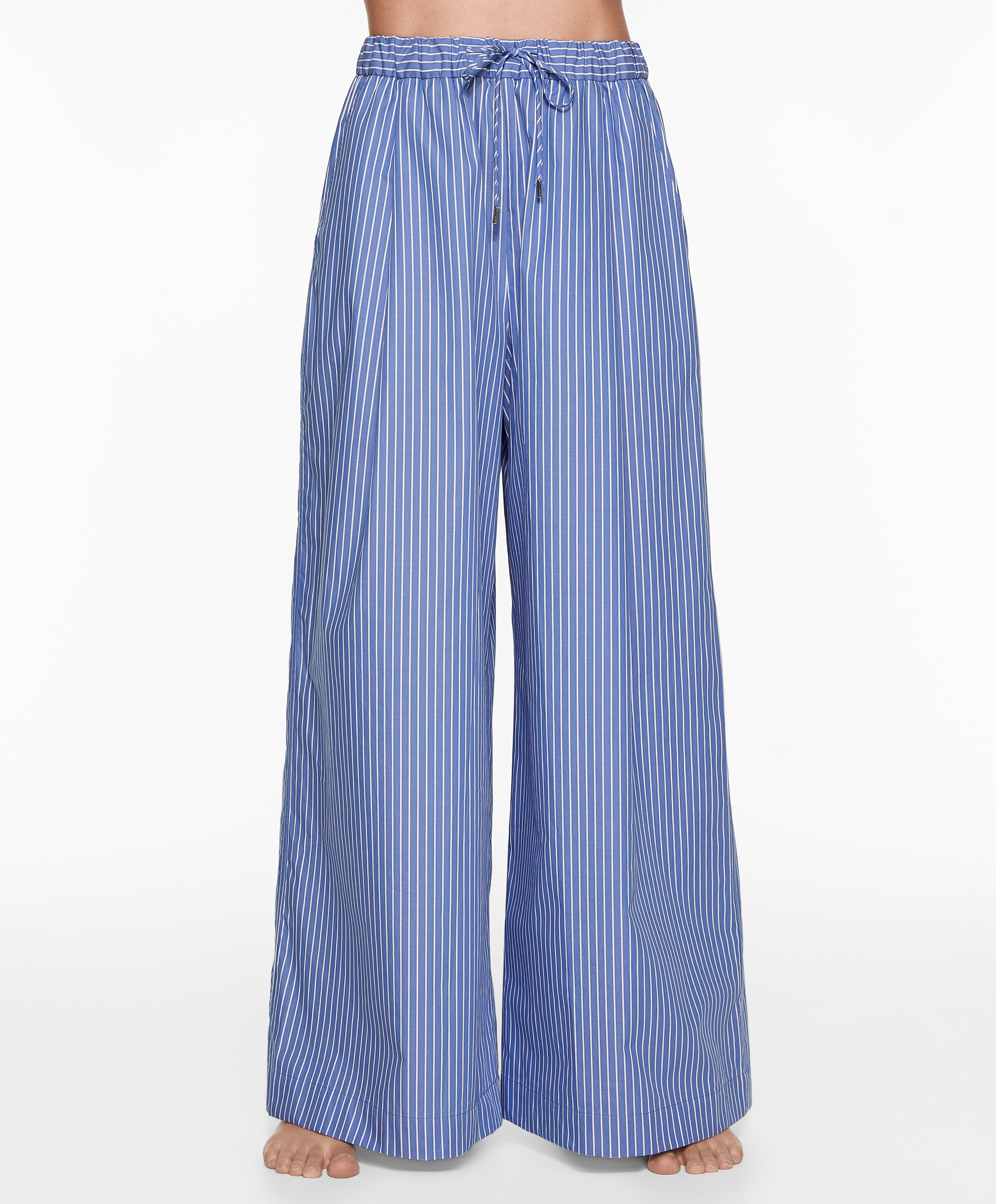 OYSHO Striped 100% cotton trousers