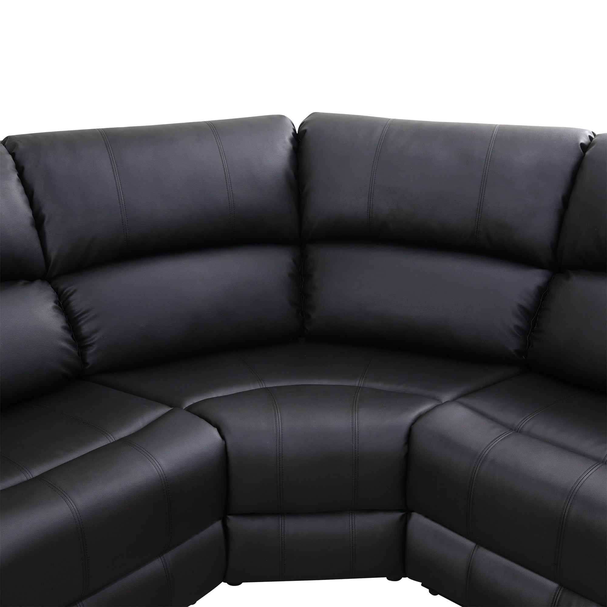 Aukfa 3 - Piece Recliner Sofa Set, 6 Seat Sectional Couch with Cup Holders&Storage Console, Gray