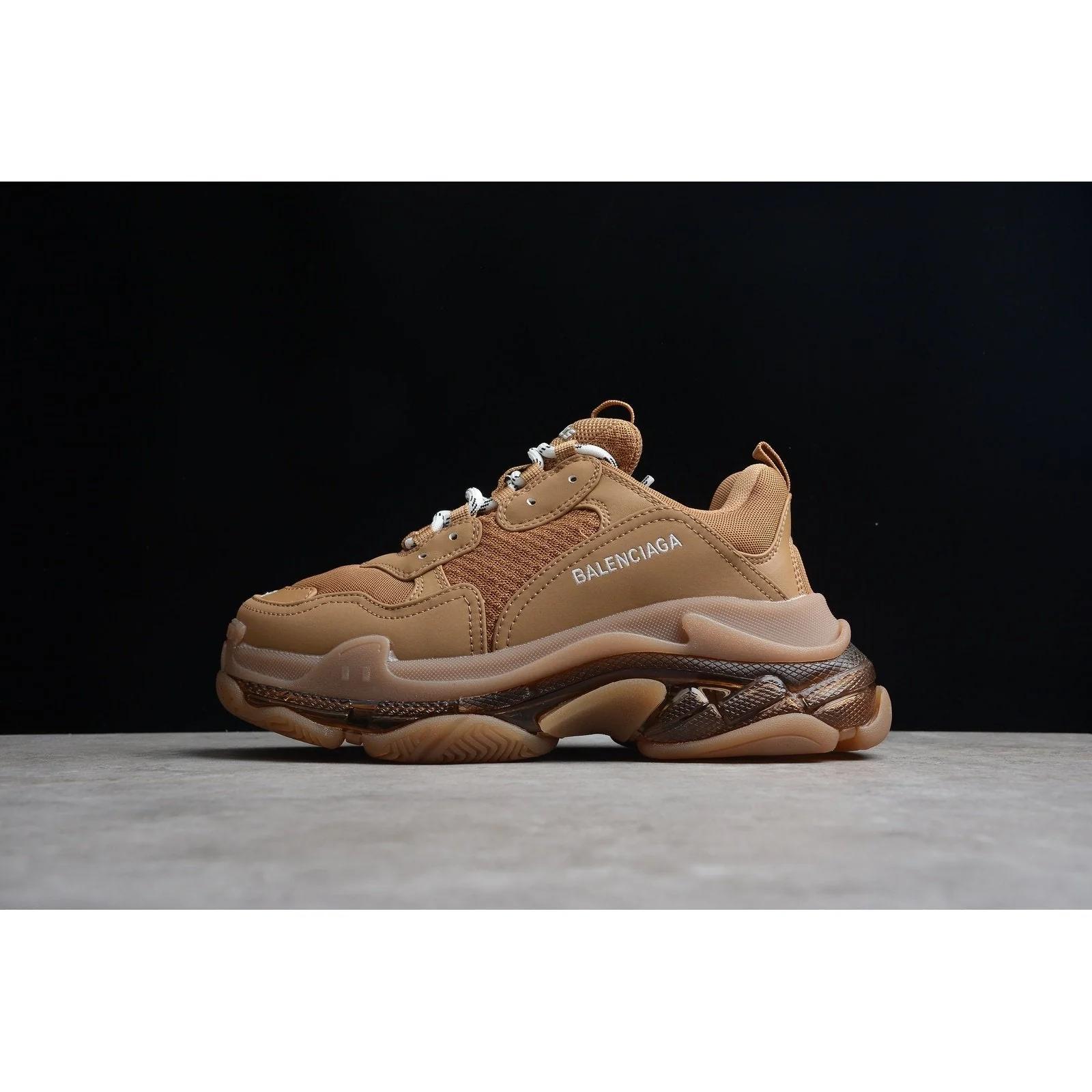 BALENCIAGA TRIPLE S CLEAR SOLE x BROWN - Sneaker Replica Workshop