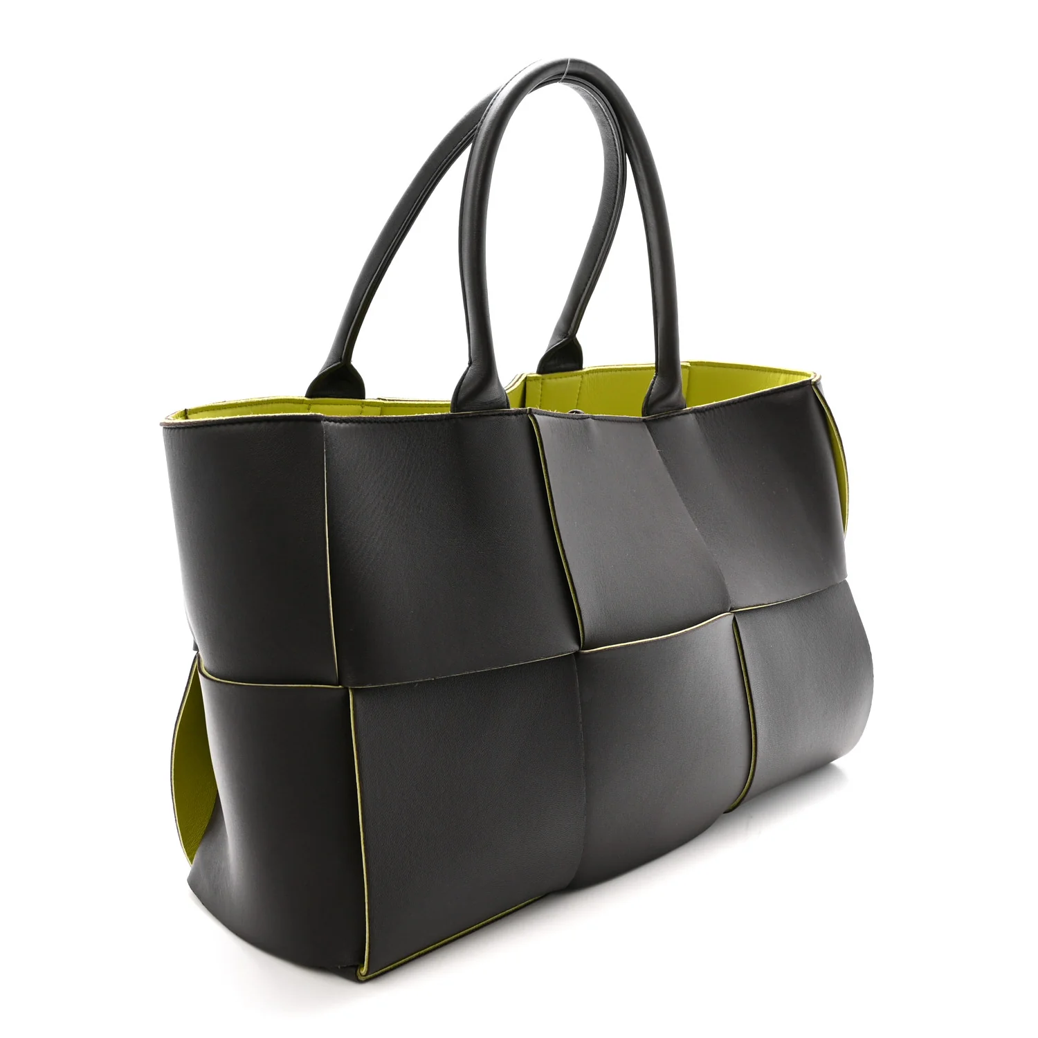 Nappa Maxi Intrecciato Medium Arco Tote Fondant Kiwi - Top Club