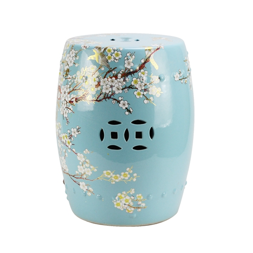Chinese Bijzettafel Blauw met bloem