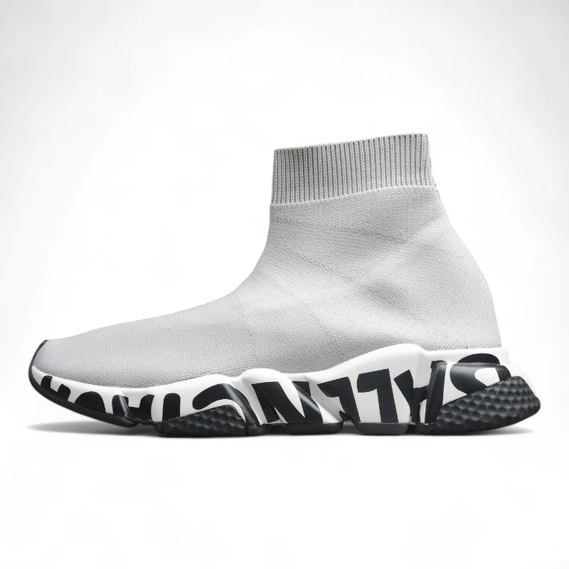 Balenciaga Speed Graffiti Trainers in White/Black - Sneaker Replica Workshop
