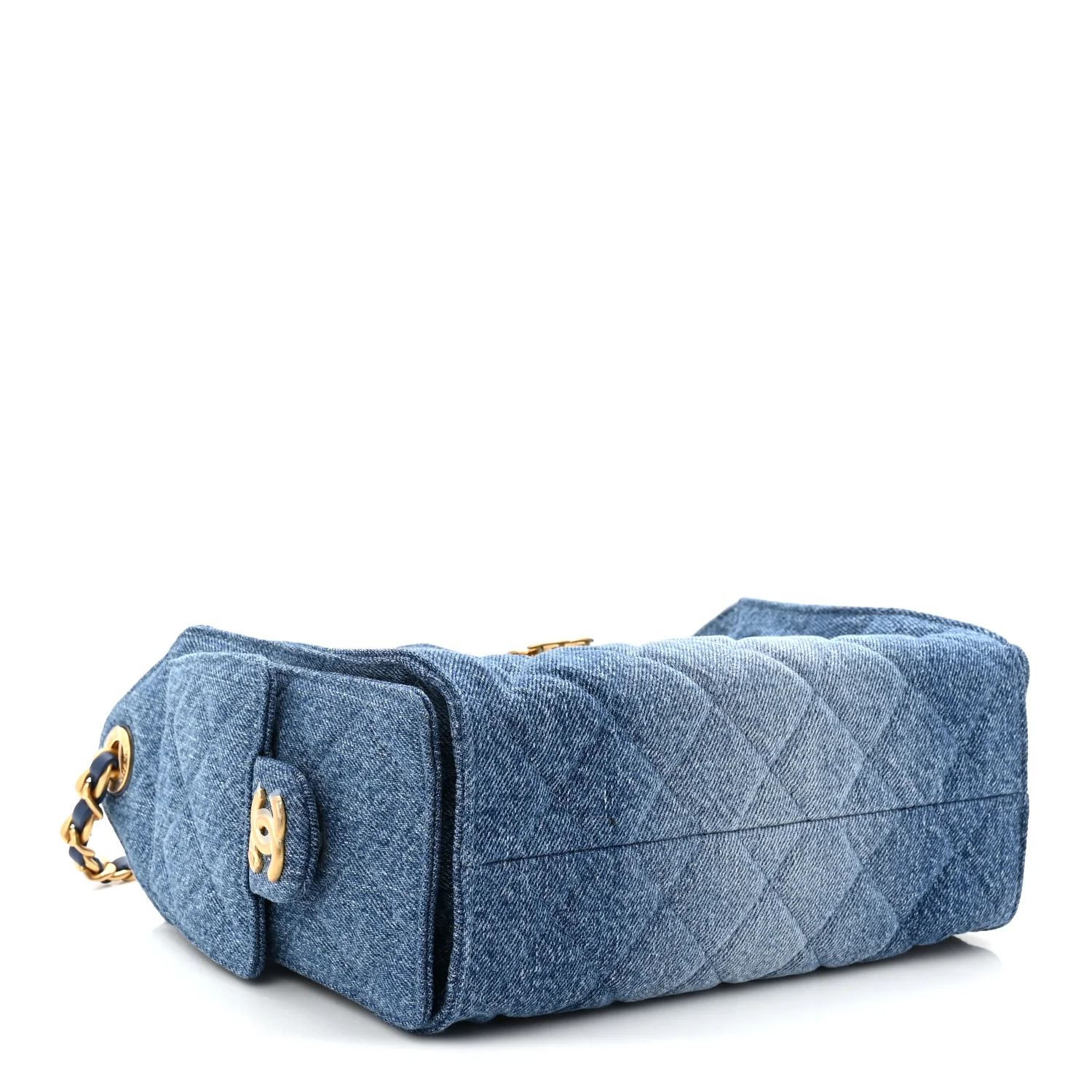 Washed Denim Quilted Mini Chanel 25 Handbag Blue - Top Club